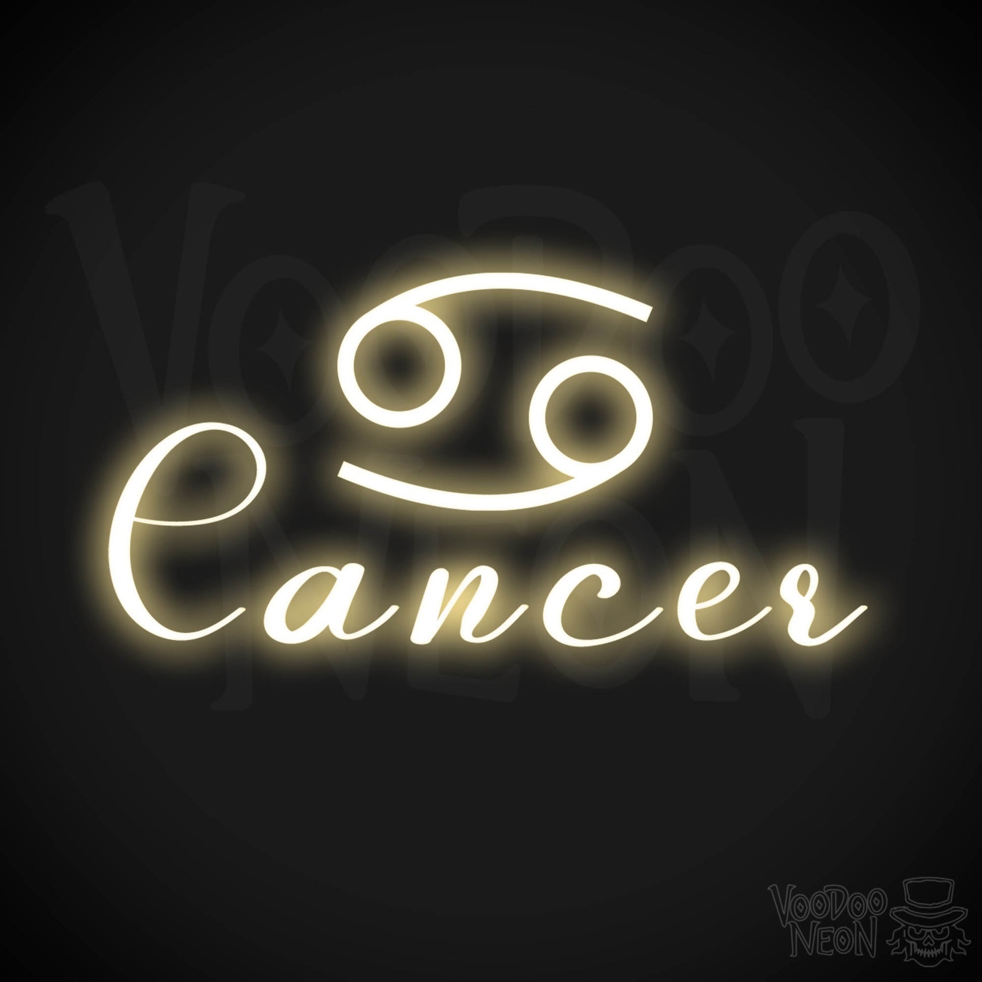 Cancer Neon Sign - Neon Cancer Sign - Cancer Symbol - Neon Wall Art - Color Warm White
