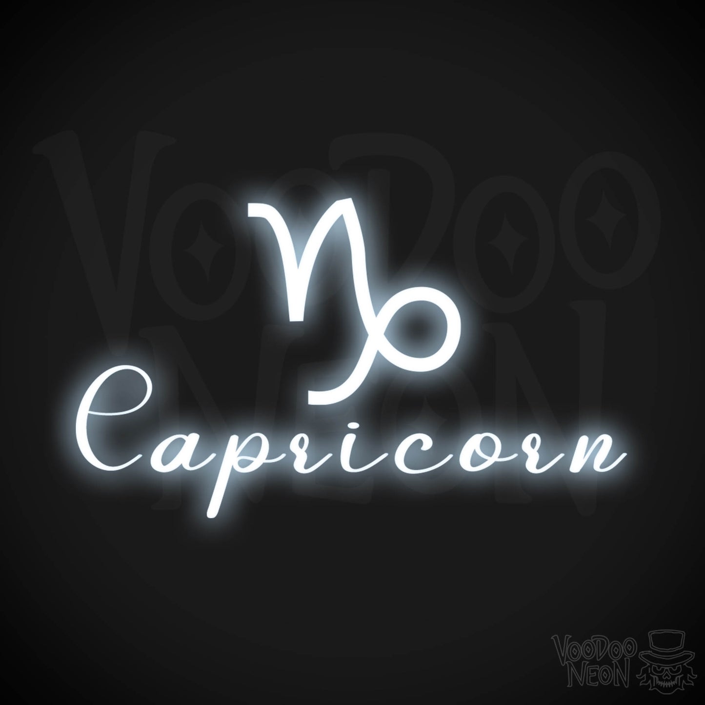 Capricorn Neon Sign - Neon Capricorn Sign - Capricorn Symbol - Neon Wall Art - Color Cool White