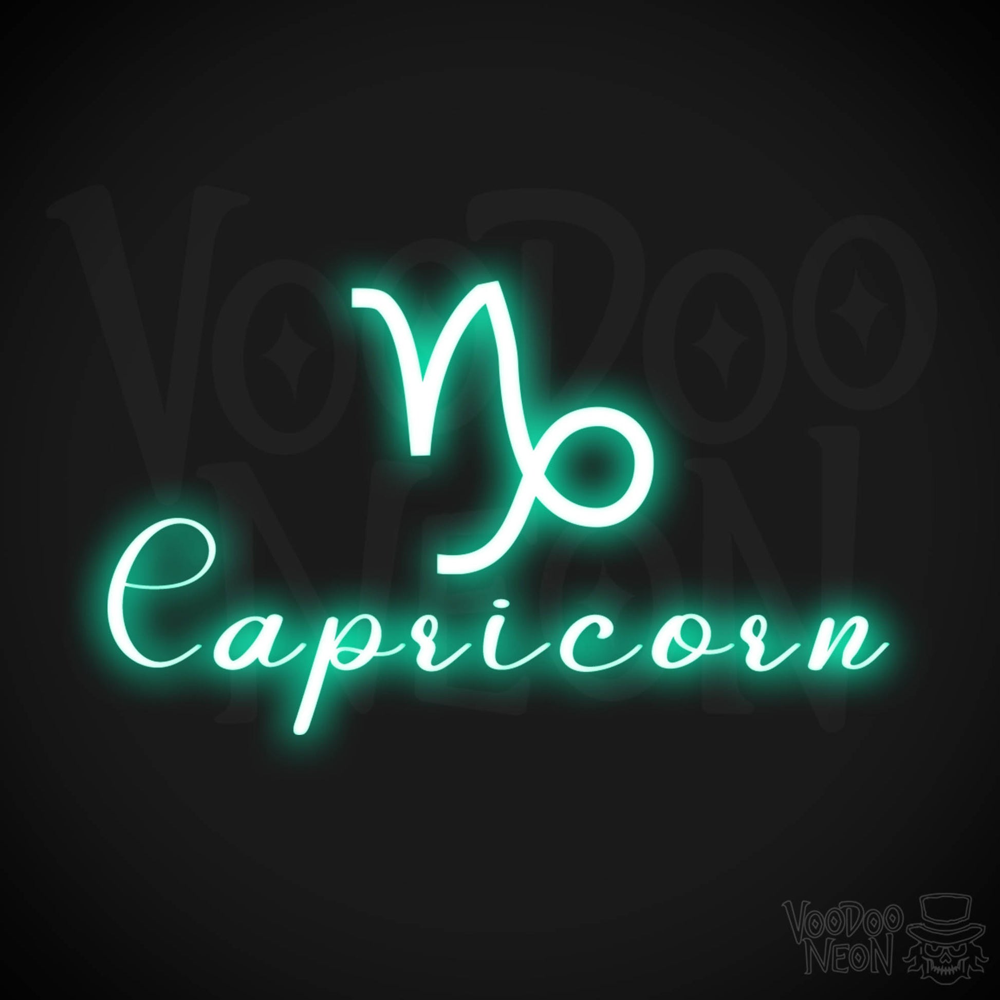 Capricorn Neon Sign - Neon Capricorn Sign - Capricorn Symbol - Neon Wall Art - Color Light Green