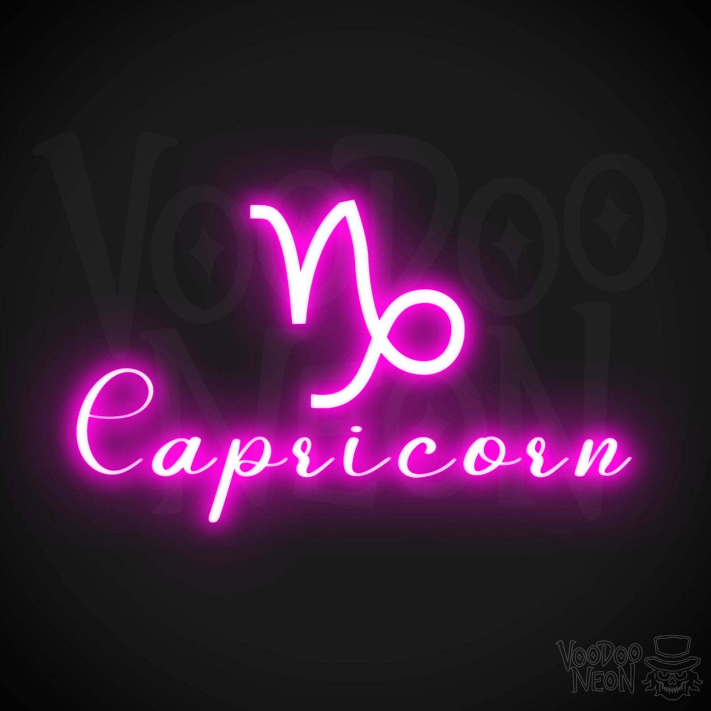 Capricorn Neon Sign - Neon Capricorn Sign - Capricorn Symbol - Neon Wall Art - Color Pink