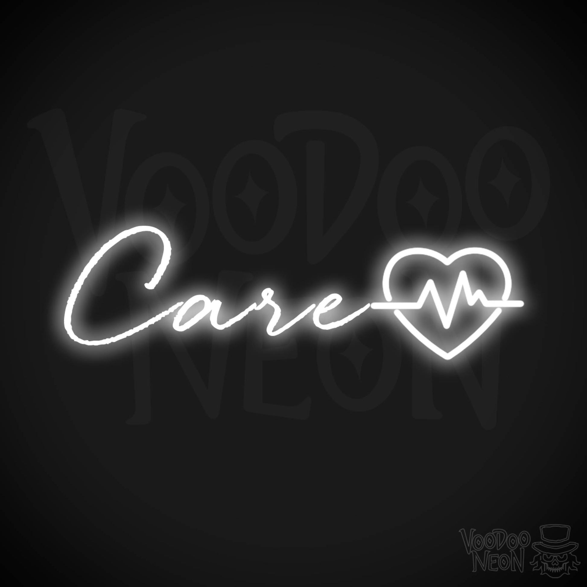 Care Neon Sign - Neon Care Sign - Word Sign - Color White