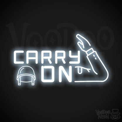 Carry On Neon Sign - Neon Carry On Sign - LED Wall Art - Color Cool White
