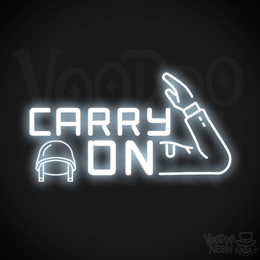 Carry On Neon Sign - Neon Carry On Sign - LED Wall Art - Color Cool White
