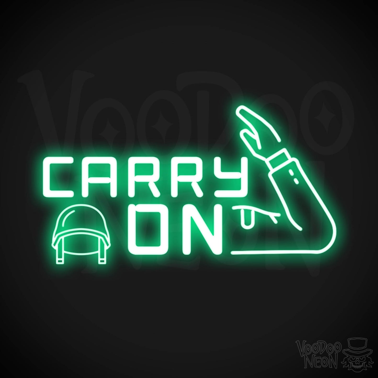 Carry On Neon Sign - Neon Carry On Sign - LED Wall Art - Color Green