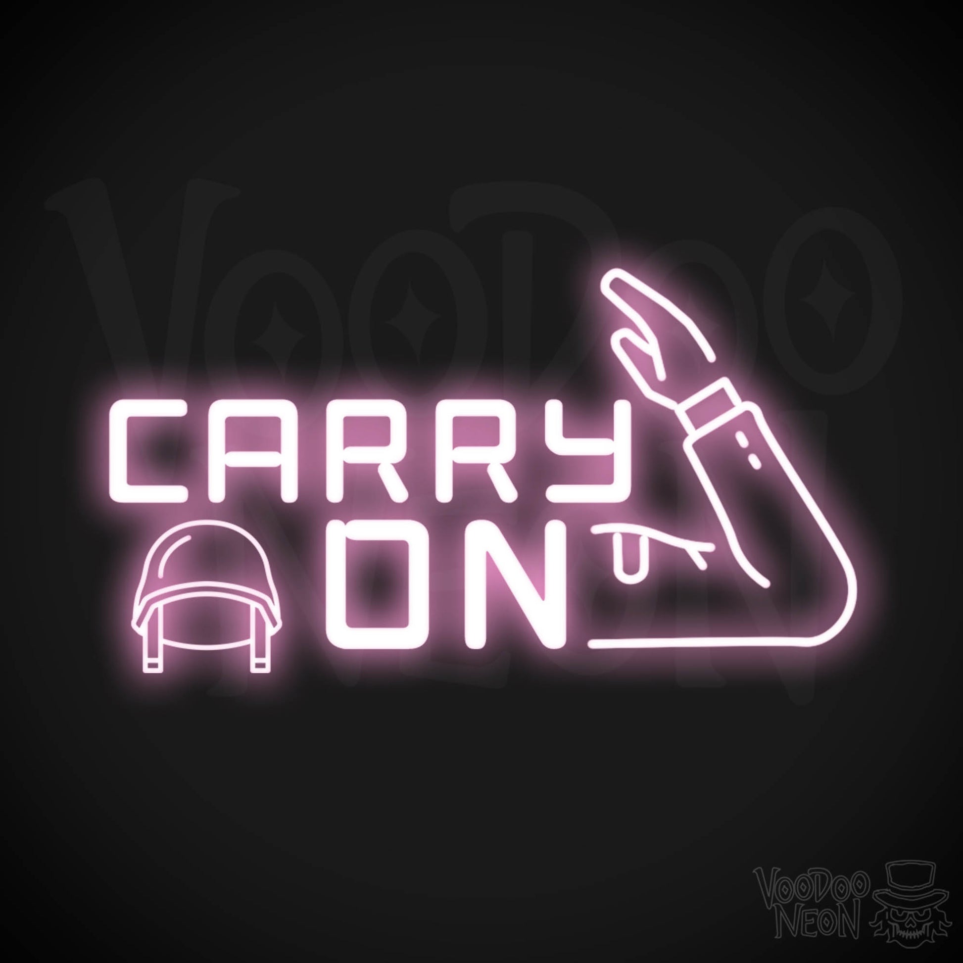 Carry On Neon Sign - Neon Carry On Sign - LED Wall Art - Color Light Pink