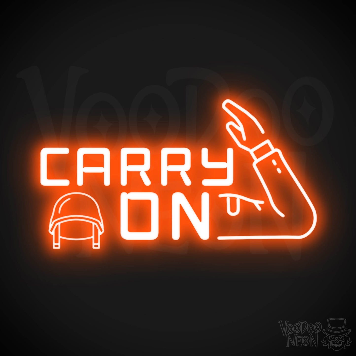 Carry On Neon Sign - Neon Carry On Sign - LED Wall Art - Color Orange