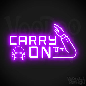 Carry On Neon Sign - Neon Carry On Sign - LED Wall Art - Color Purple