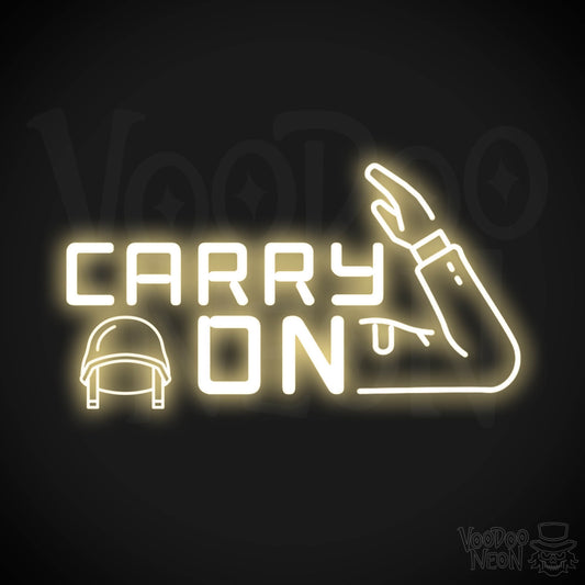 Carry On Neon Sign - Neon Carry On Sign - LED Wall Art - Color Warm White