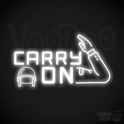 Carry On Neon Sign - Neon Carry On Sign - LED Wall Art - Color White
