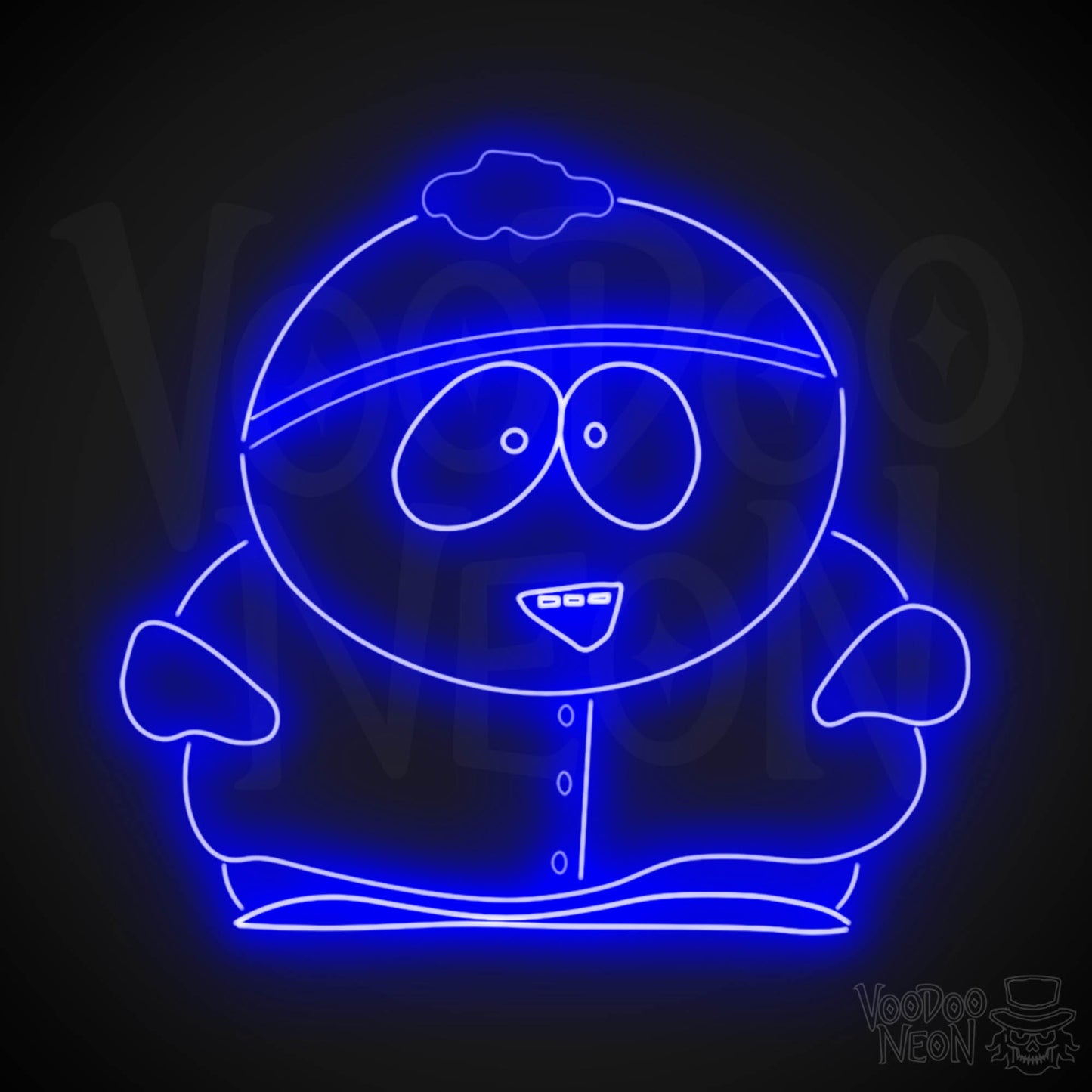 Neon Cartman Wall Art - Cartman Neon Sign - South Park LED Sign - Cartman Neon Wall Art - Color Dark Blue