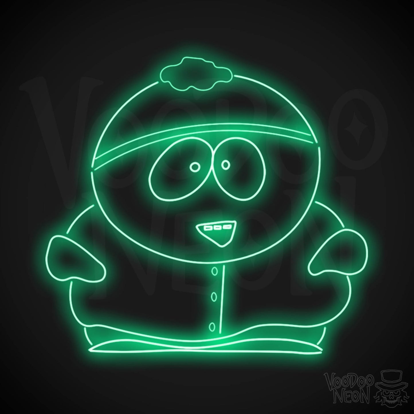 Neon Cartman Wall Art - Cartman Neon Sign - South Park LED Sign - Cartman Neon Wall Art - Color Green