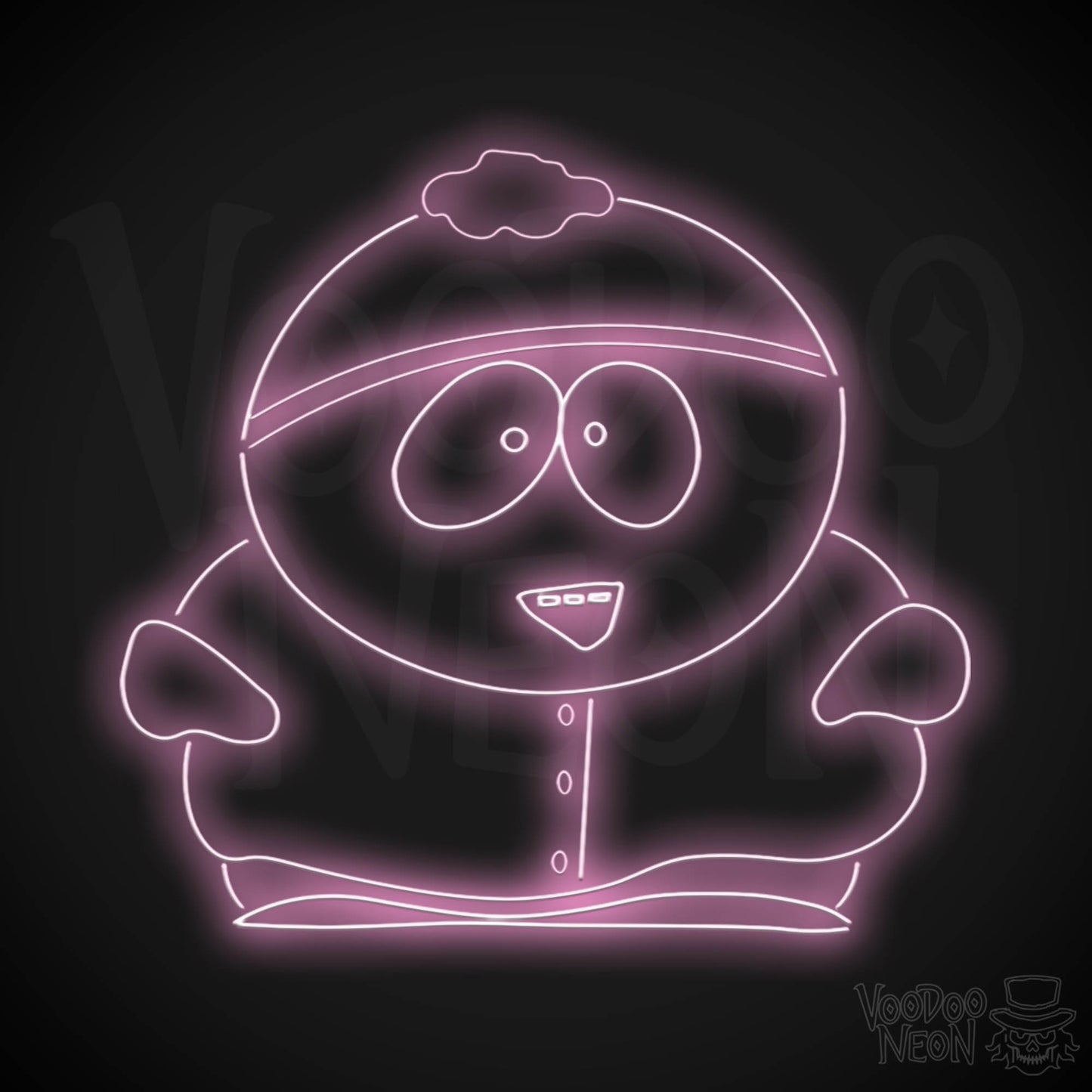 Neon Cartman Wall Art - Cartman Neon Sign - South Park LED Sign - Cartman Neon Wall Art - Color Light Pink