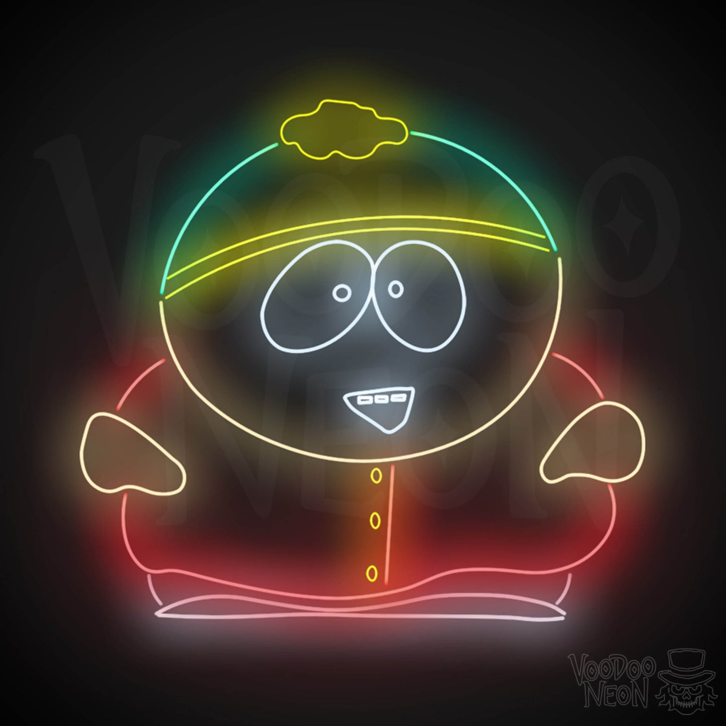 Neon Cartman Wall Art - Cartman Neon Sign - South Park LED Sign - Cartman Neon Wall Art - Color Multi-Color