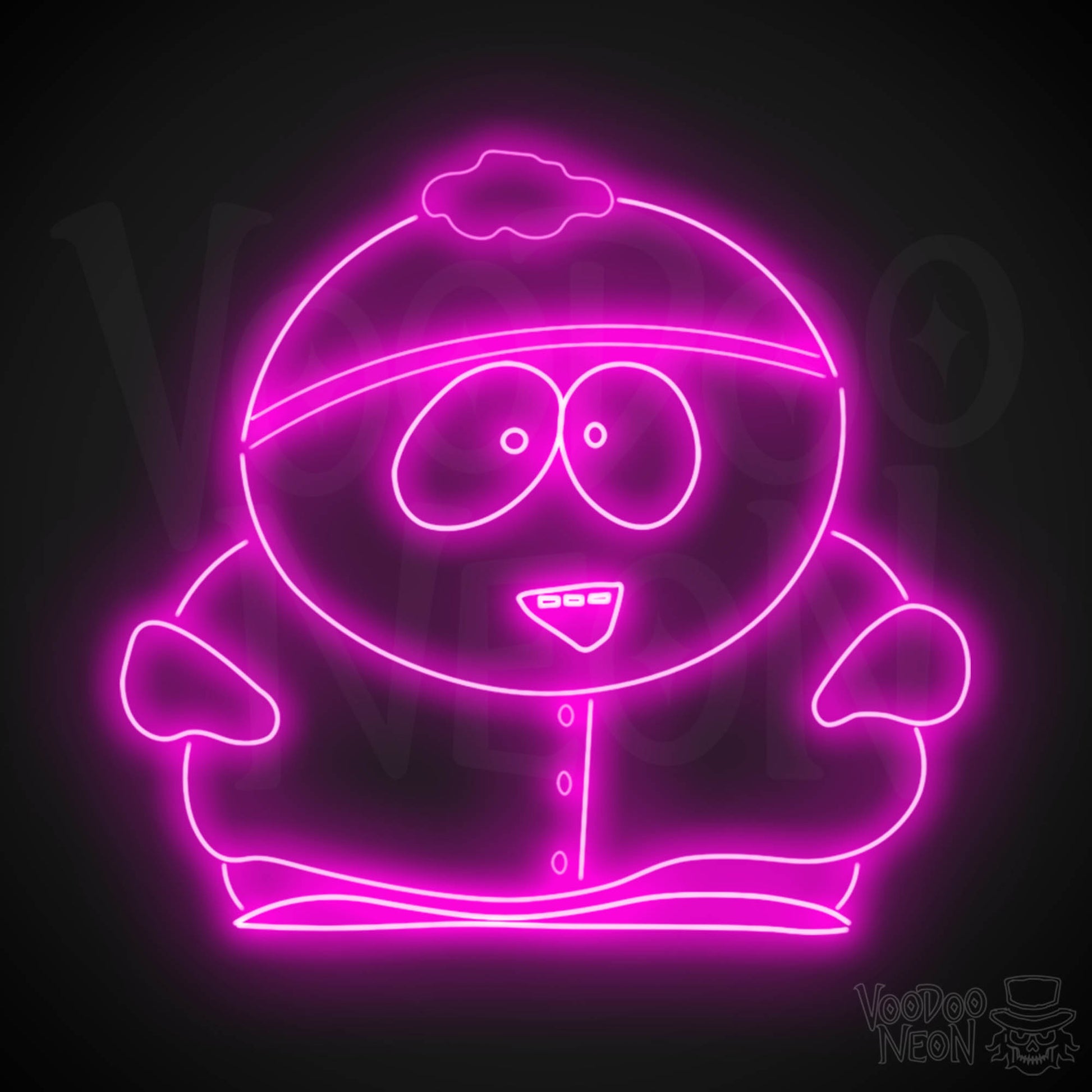 Neon Cartman Wall Art - Cartman Neon Sign - South Park LED Sign - Cartman Neon Wall Art - Color Pink