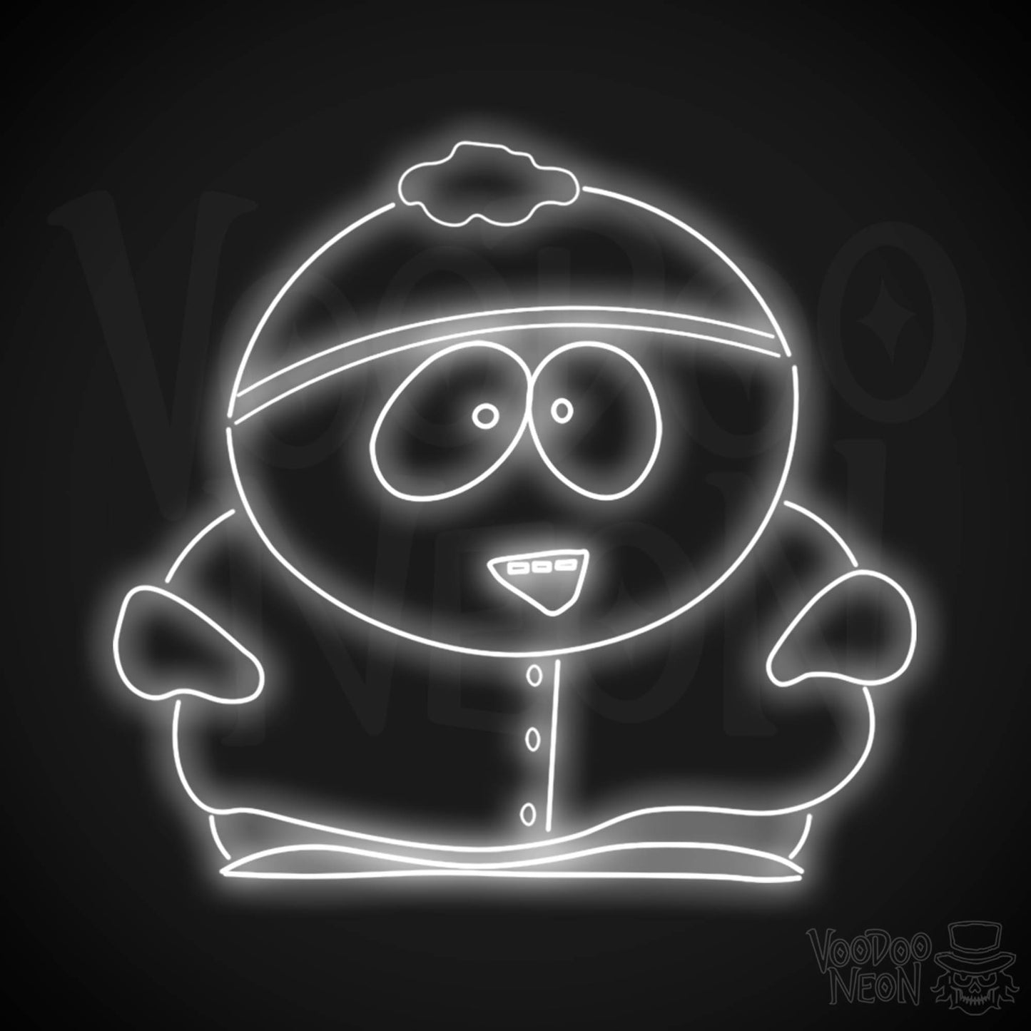 Neon Cartman Wall Art - Cartman Neon Sign - South Park LED Sign - Cartman Neon Wall Art - Color White