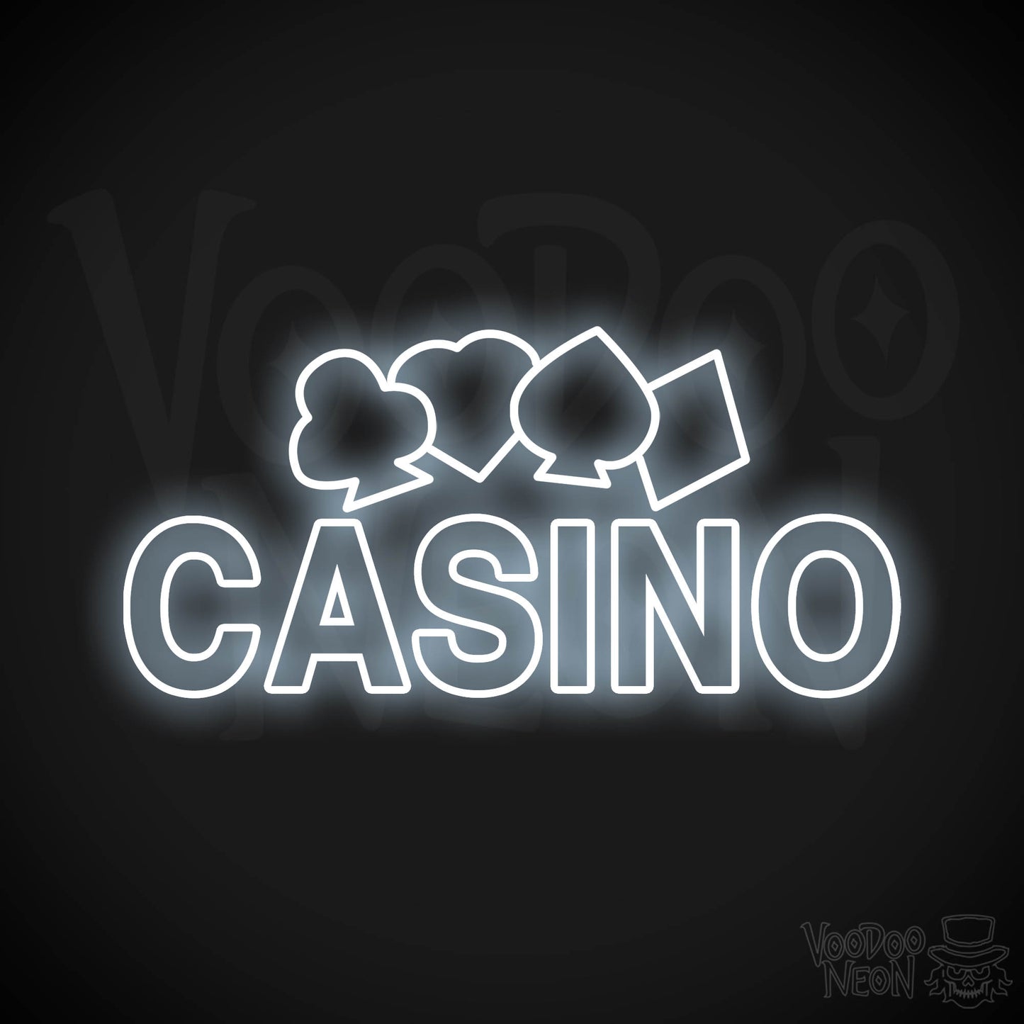 Casino Neon Sign - Cool White