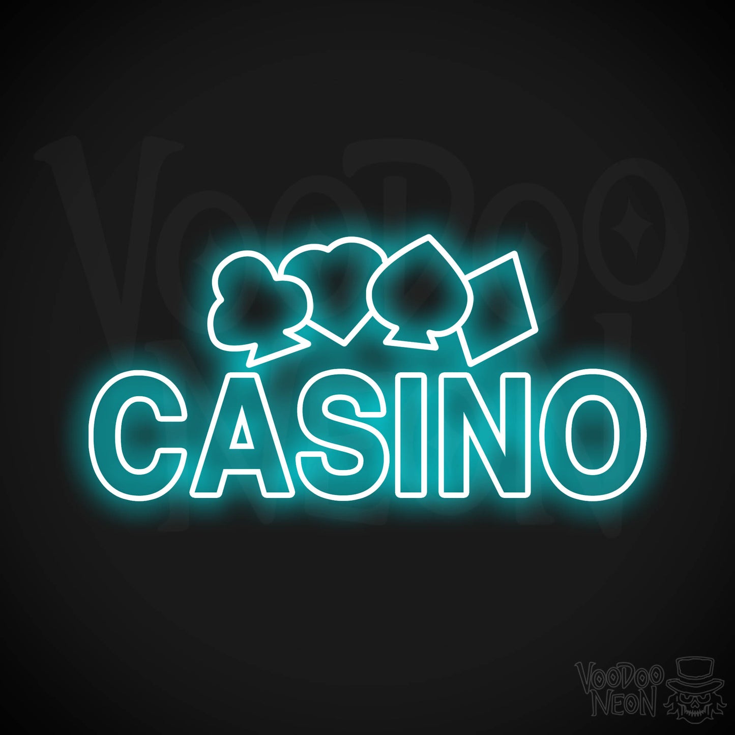 Casino Neon Sign - Ice Blue