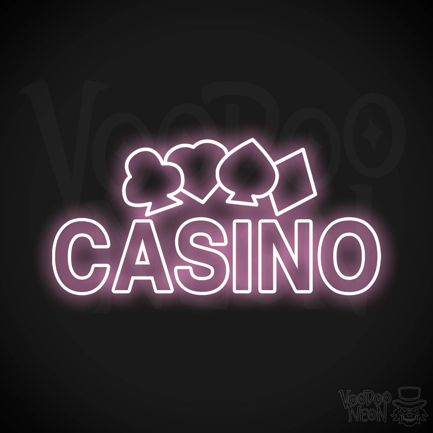 Casino Neon Sign - Light Pink