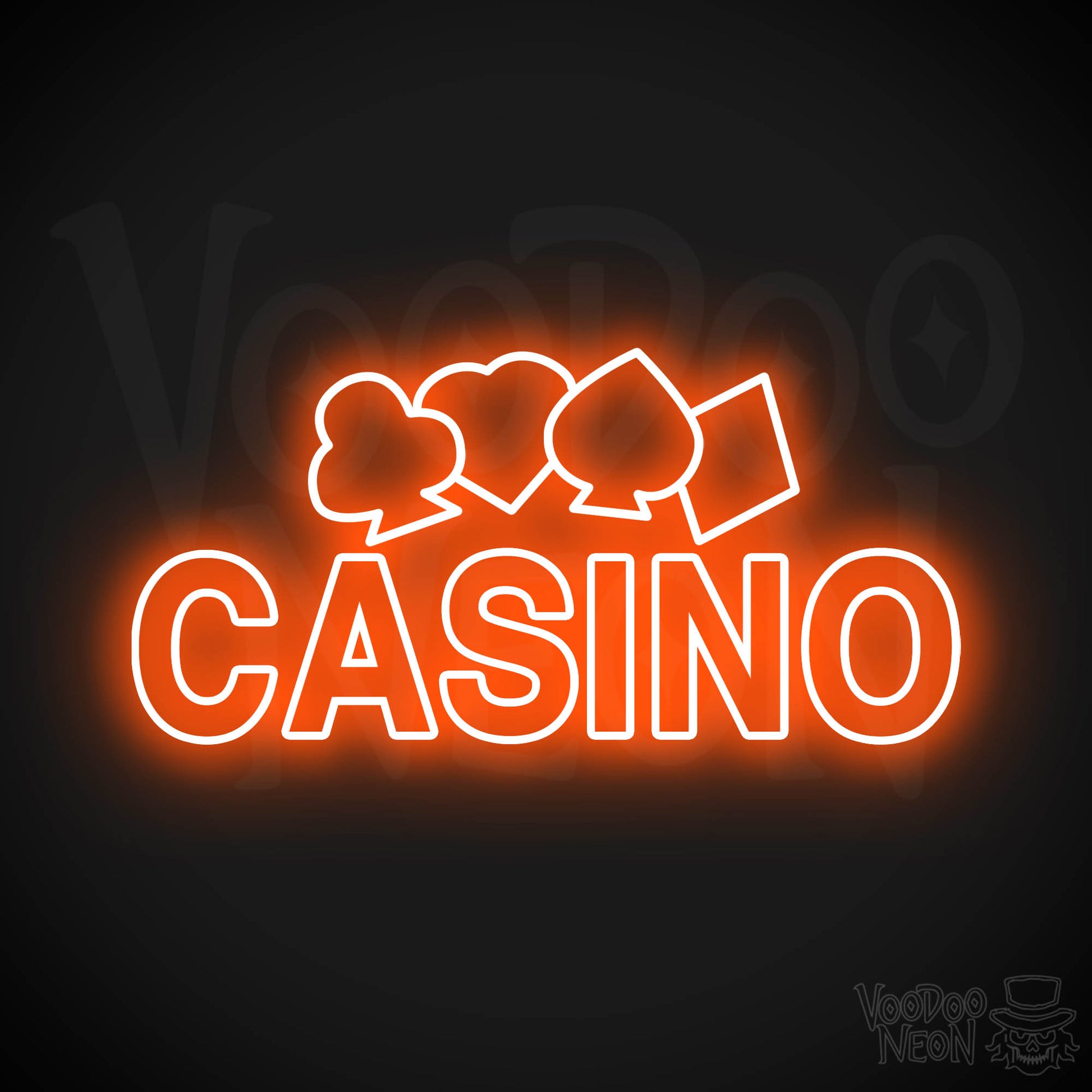 Casino Neon Sign - Orange