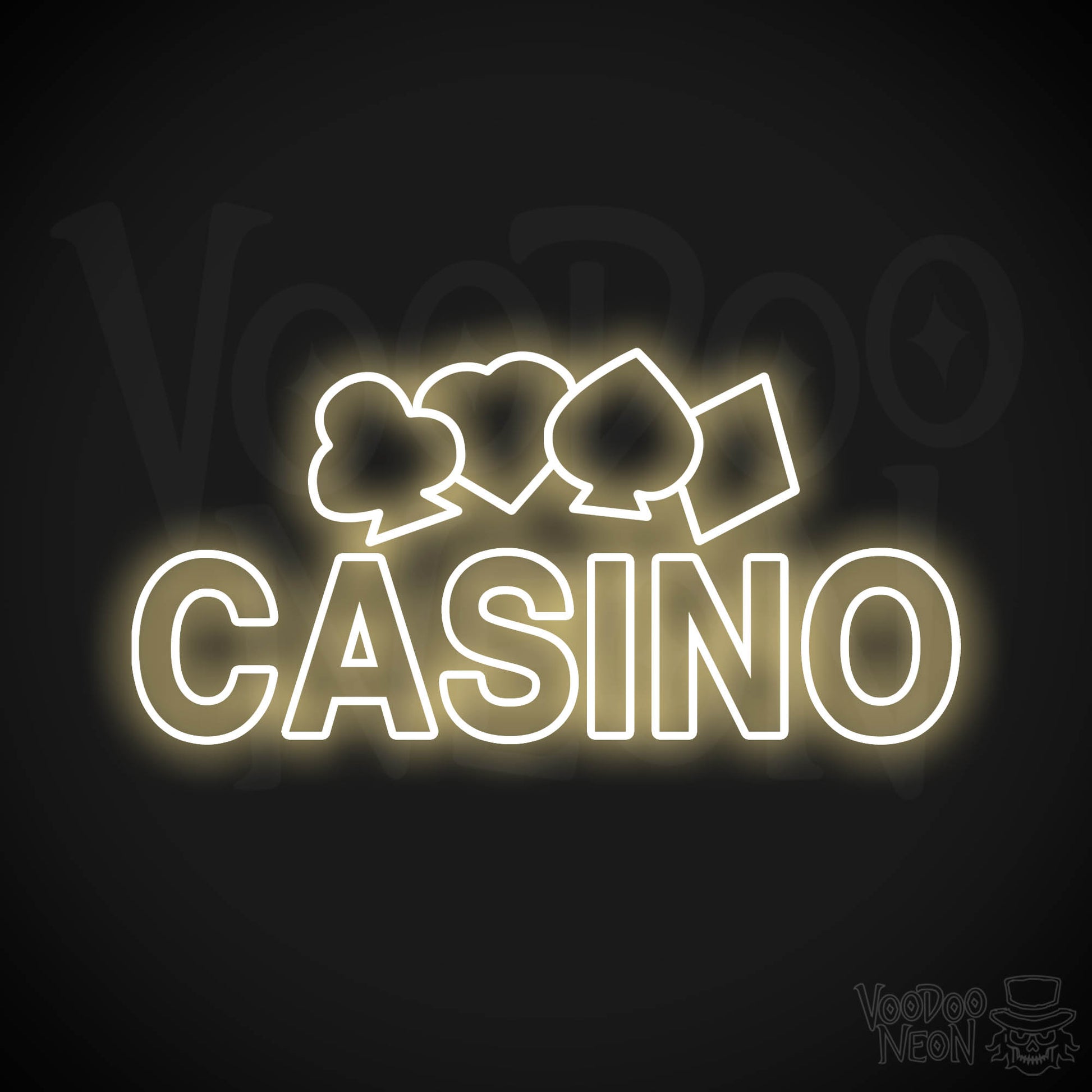 Casino Neon Sign - Warm White