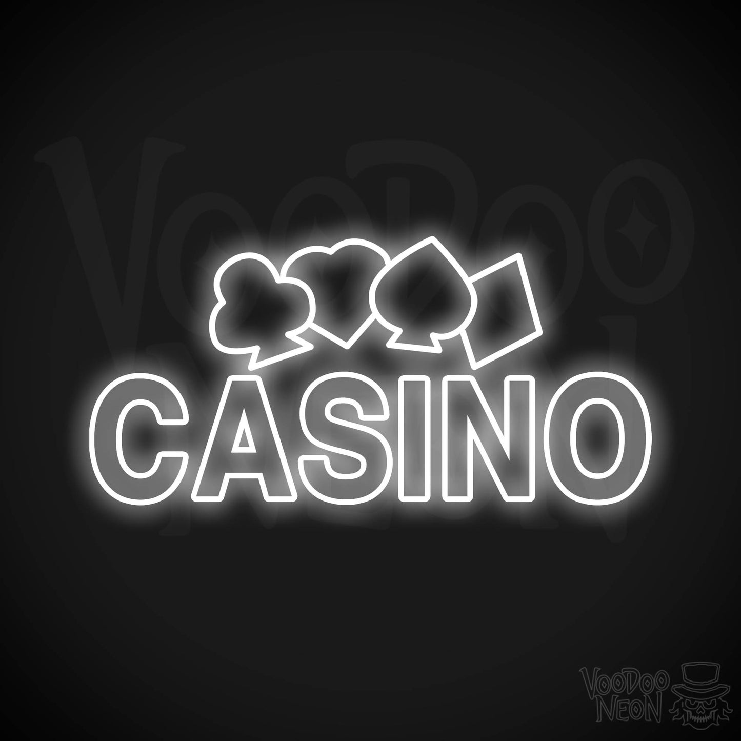 Casino Neon Sign - White