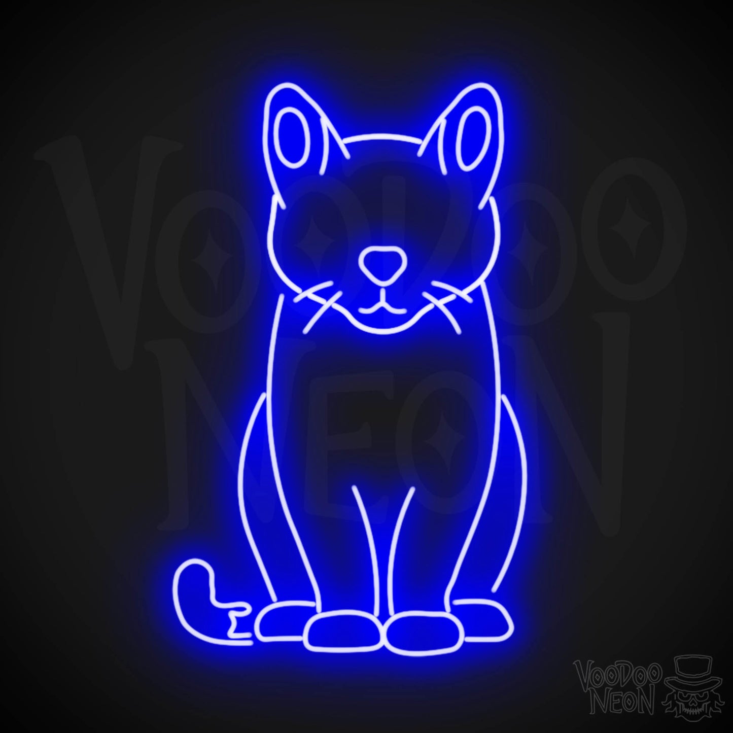 Cat Neon Sign - Neon Cat Sign - LED Wall Art - Color Dark Blue
