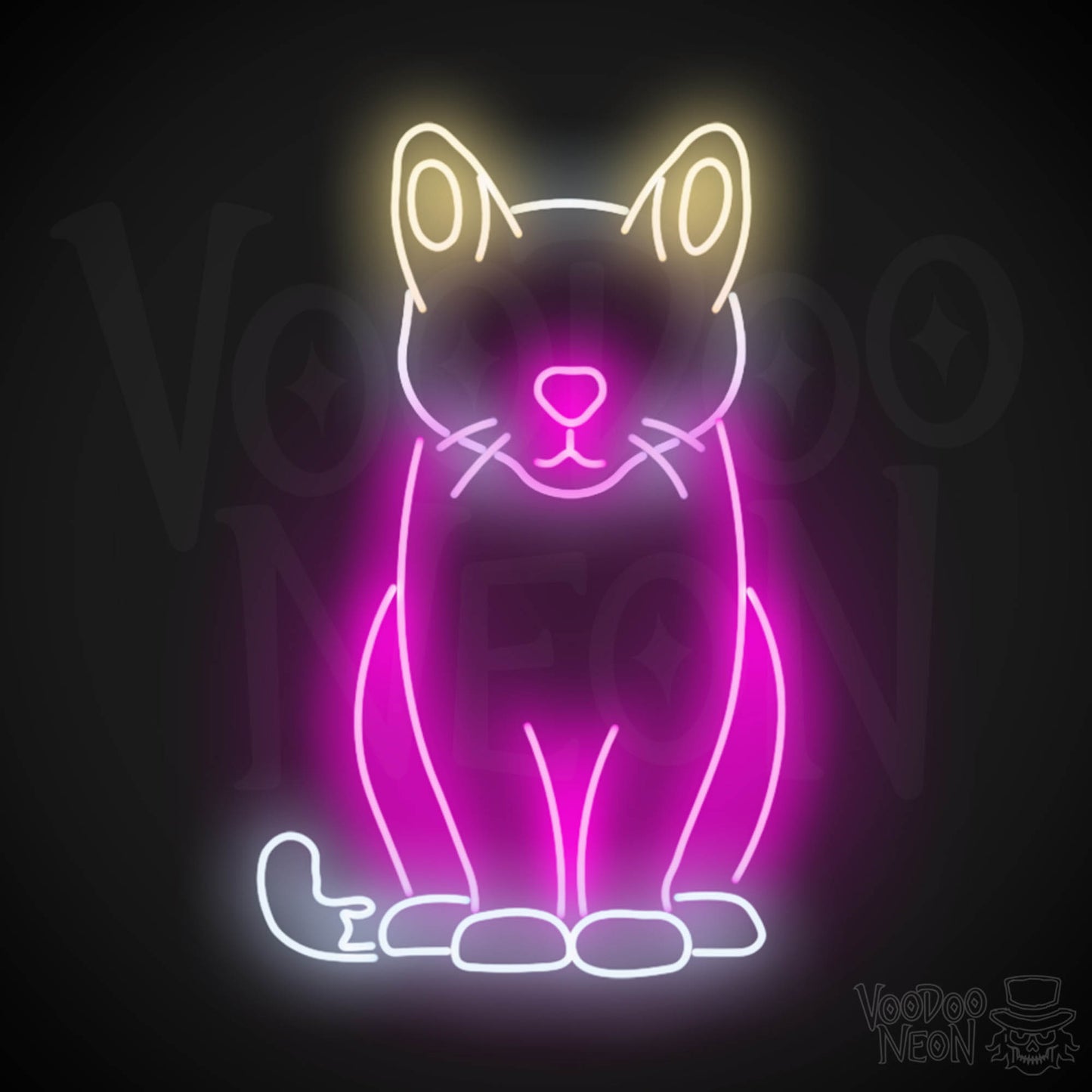 Cat Neon Sign - Neon Cat Sign - LED Wall Art - Color Multi-Color