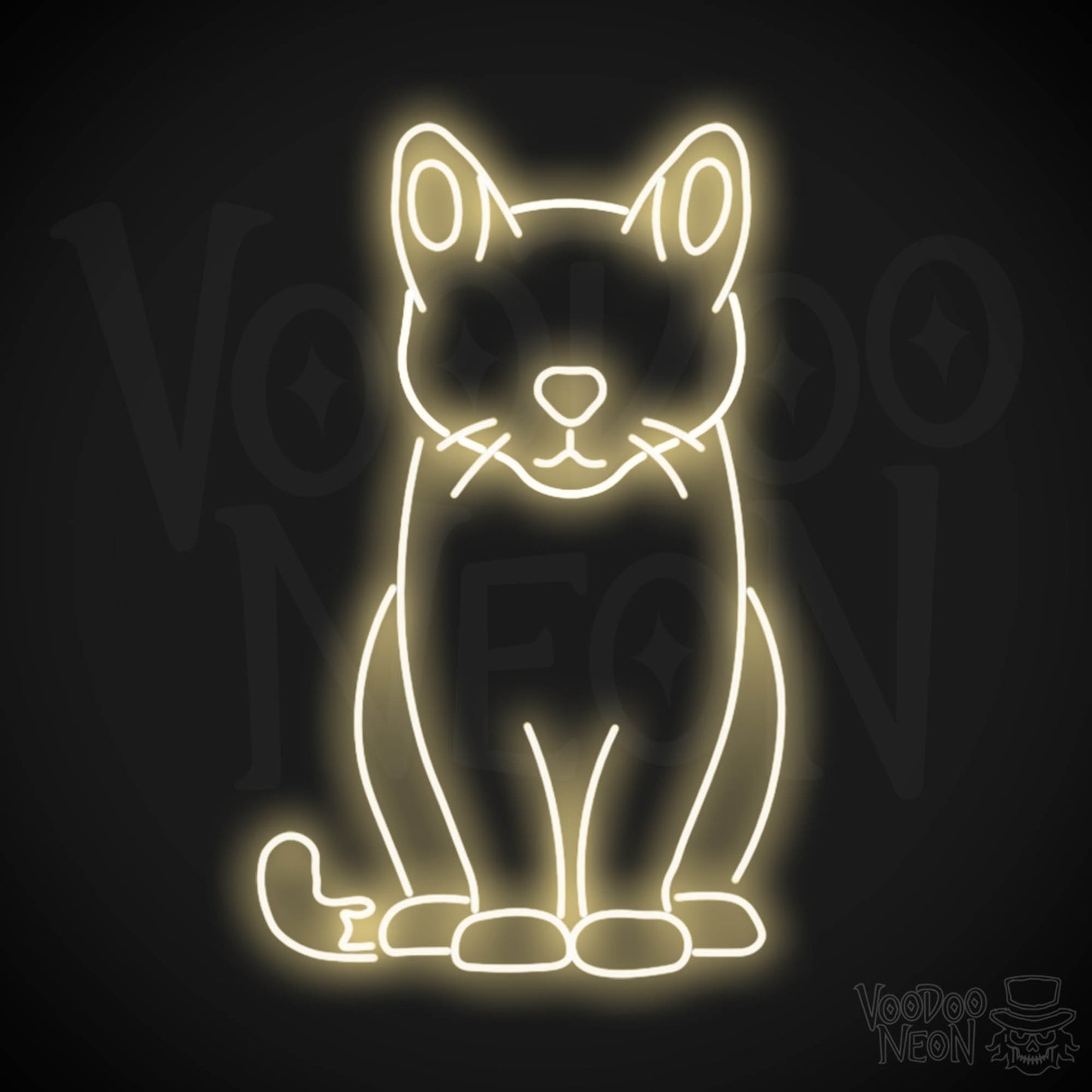 Cat Neon Sign - Neon Cat Sign - LED Wall Art - Color Warm White