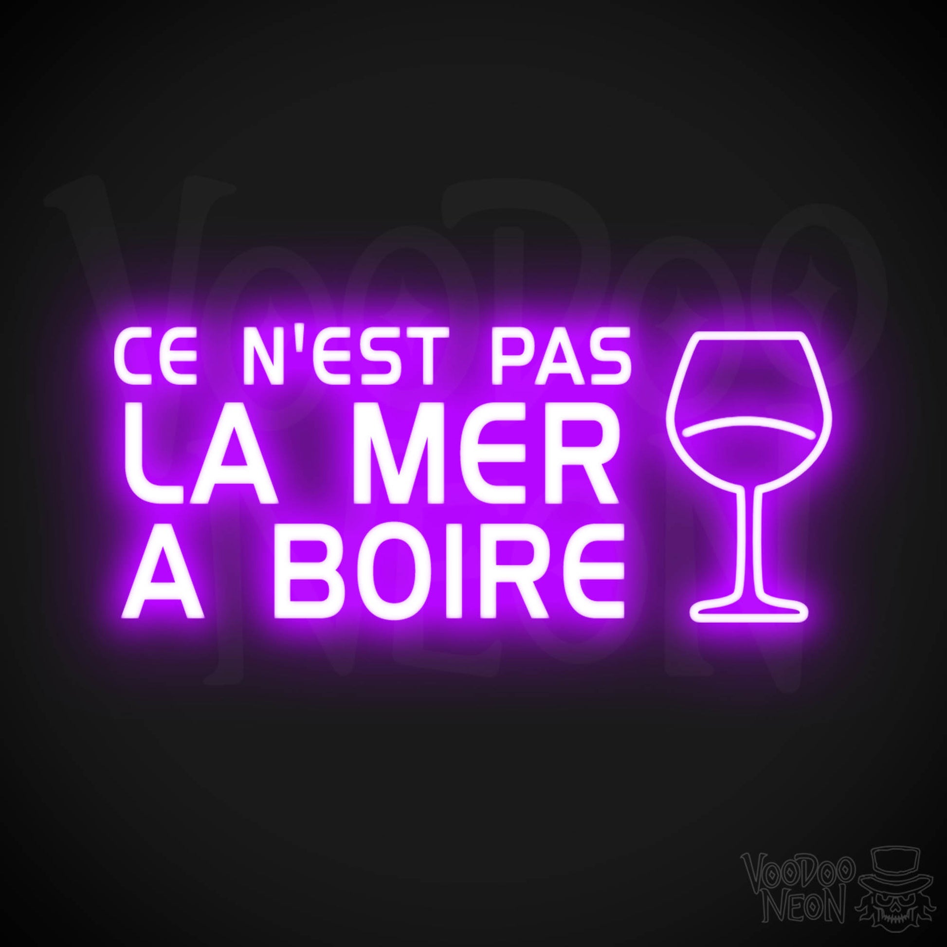 Ce N'est Pas La Mer a Boire Neon Sign - LED Lights - Color Purple