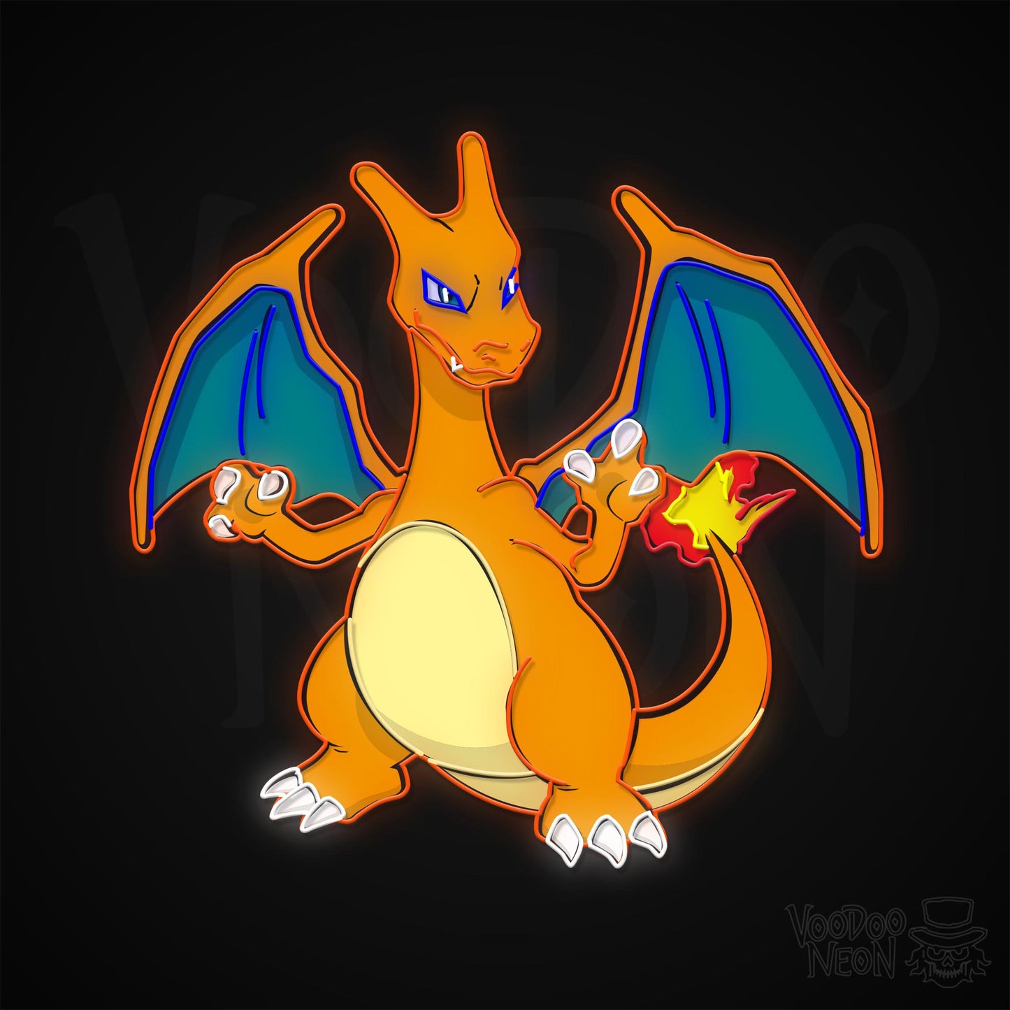 Charizard Neon Sign - Multi-Color - Blackwall