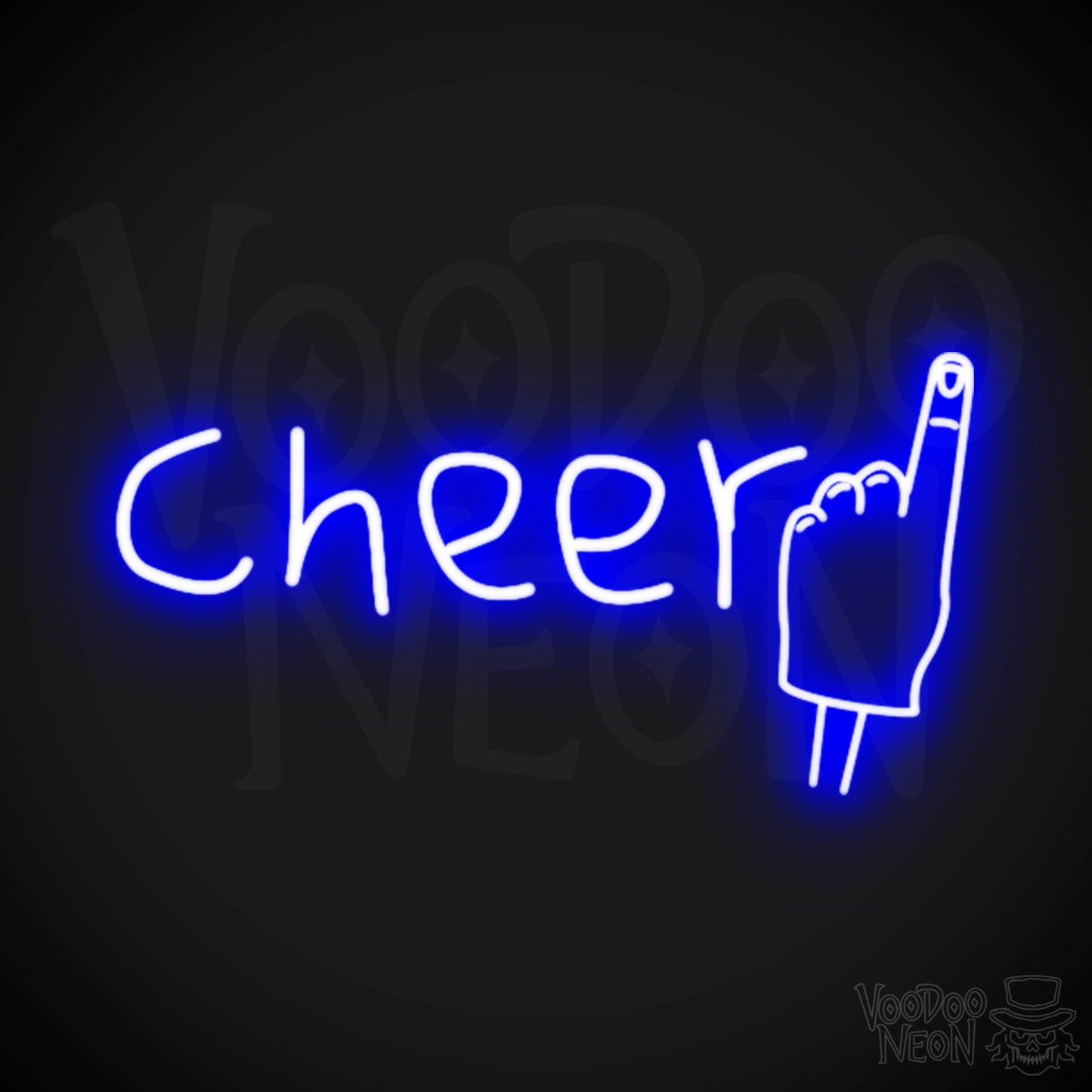 Cheer Neon Sign - Neon Cheer Sign - Color Dark Blue
