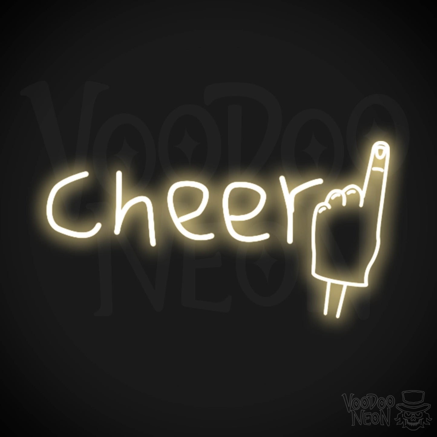 Cheer Neon Sign - Neon Cheer Sign - Color Warm White