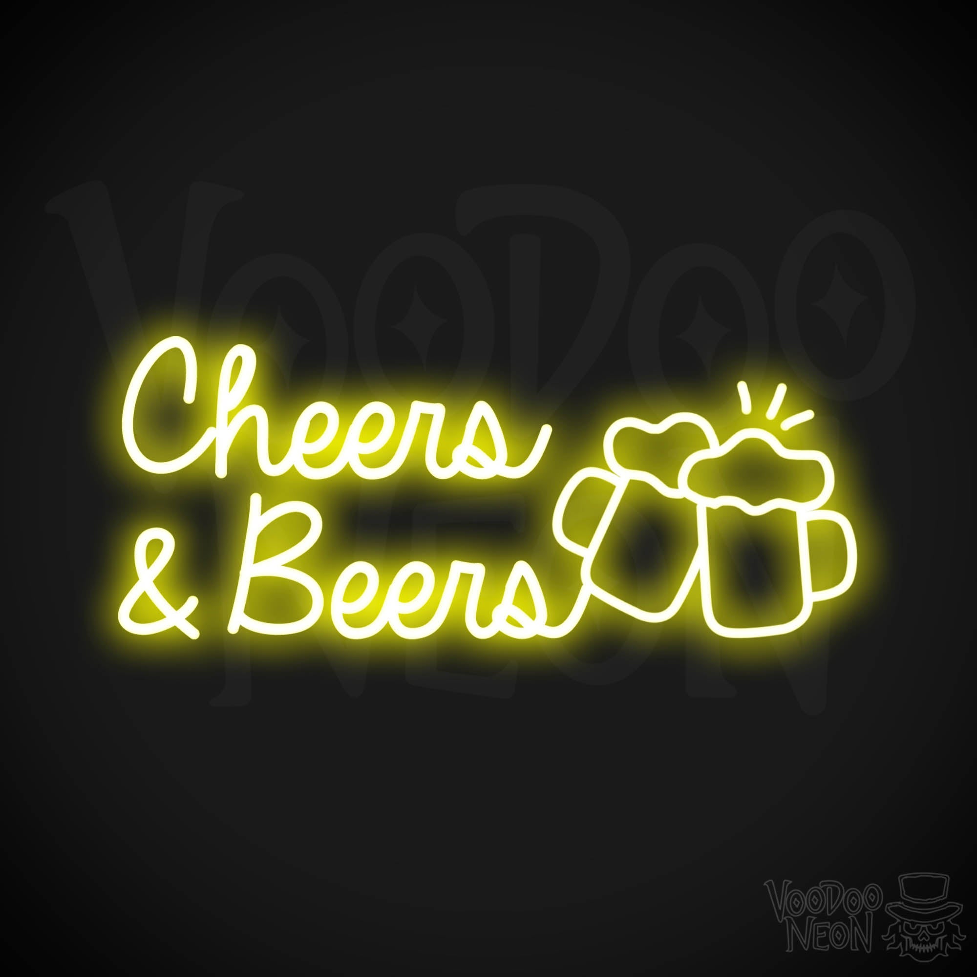 Bright Yellow 2 Beer Cheers LED Light hotsell Sign Decoration