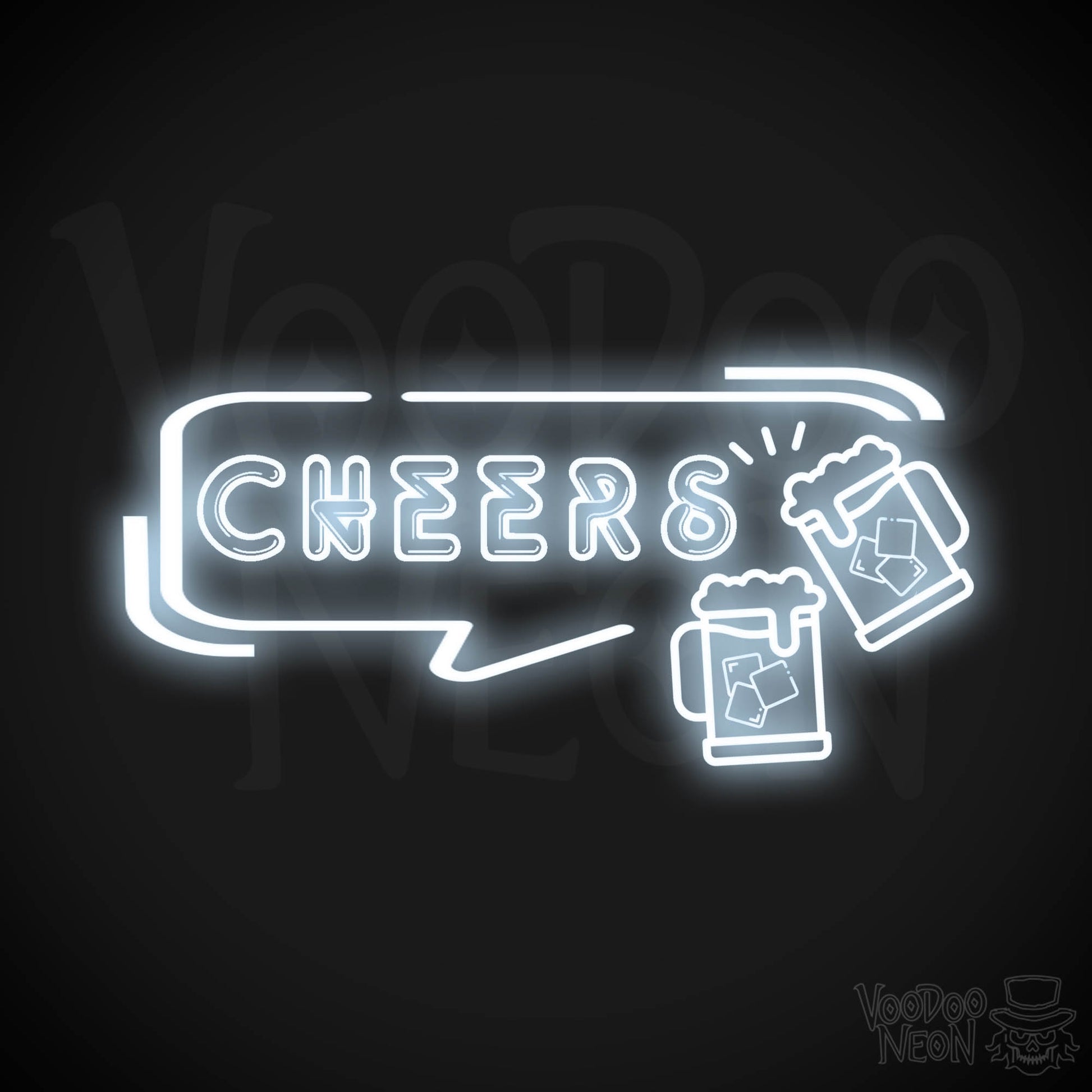 Cheers Neon Sign - Neon Cheers Bar Sign - LED Neon Wall Art - Color Cool White