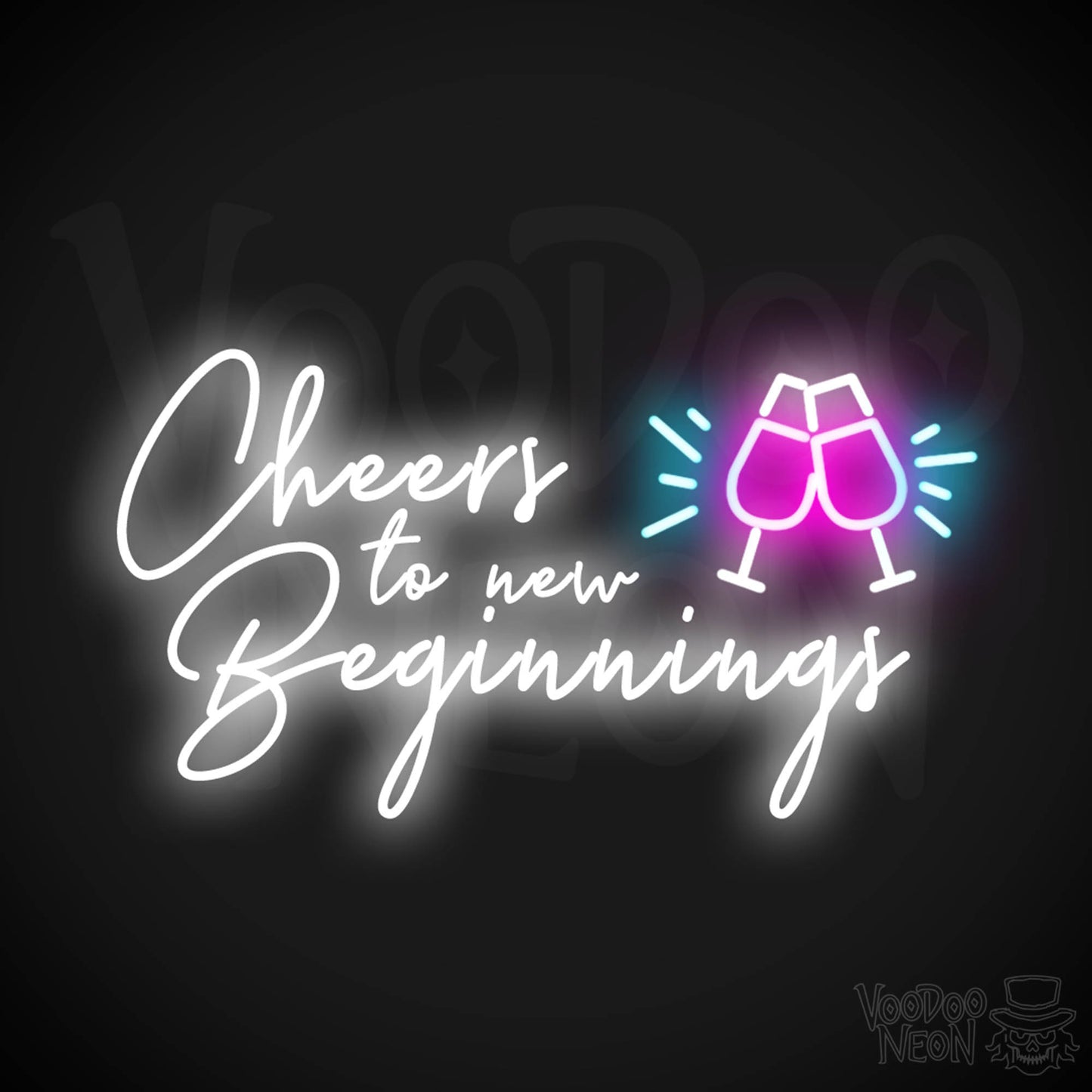 Cheers To New Beginnings Neon Sign - Neon Cheers To New Beginnings Sign - Color Multi-Color