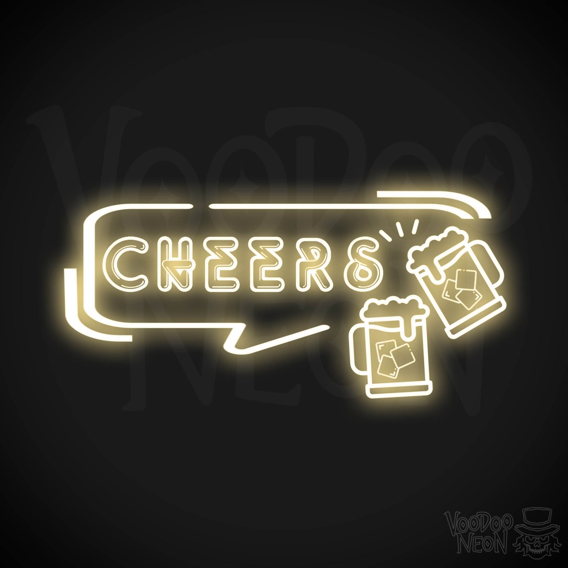 Cheers Neon Sign - Neon Cheers Bar Sign - LED Neon Wall Art - Color Warm White