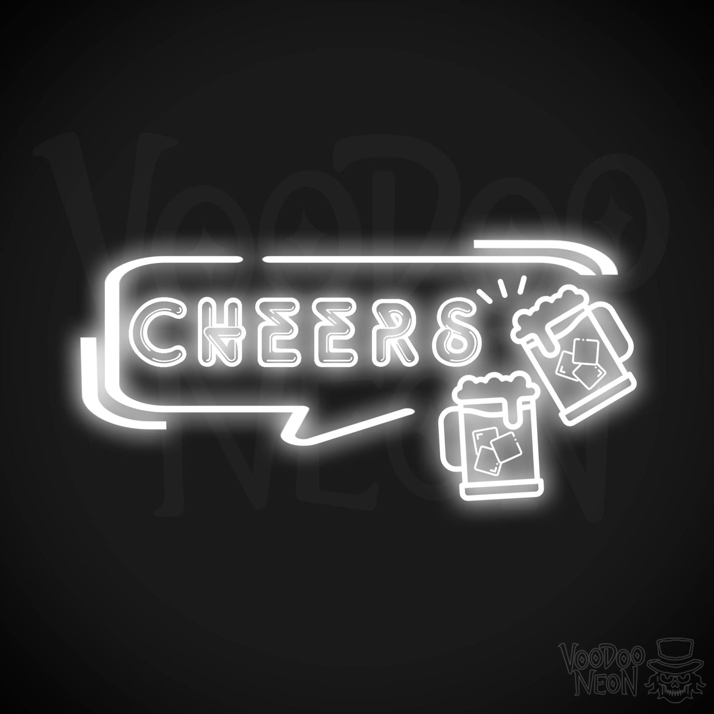 Cheers Neon Sign - Neon Cheers Bar Sign - LED Neon Wall Art - Color White