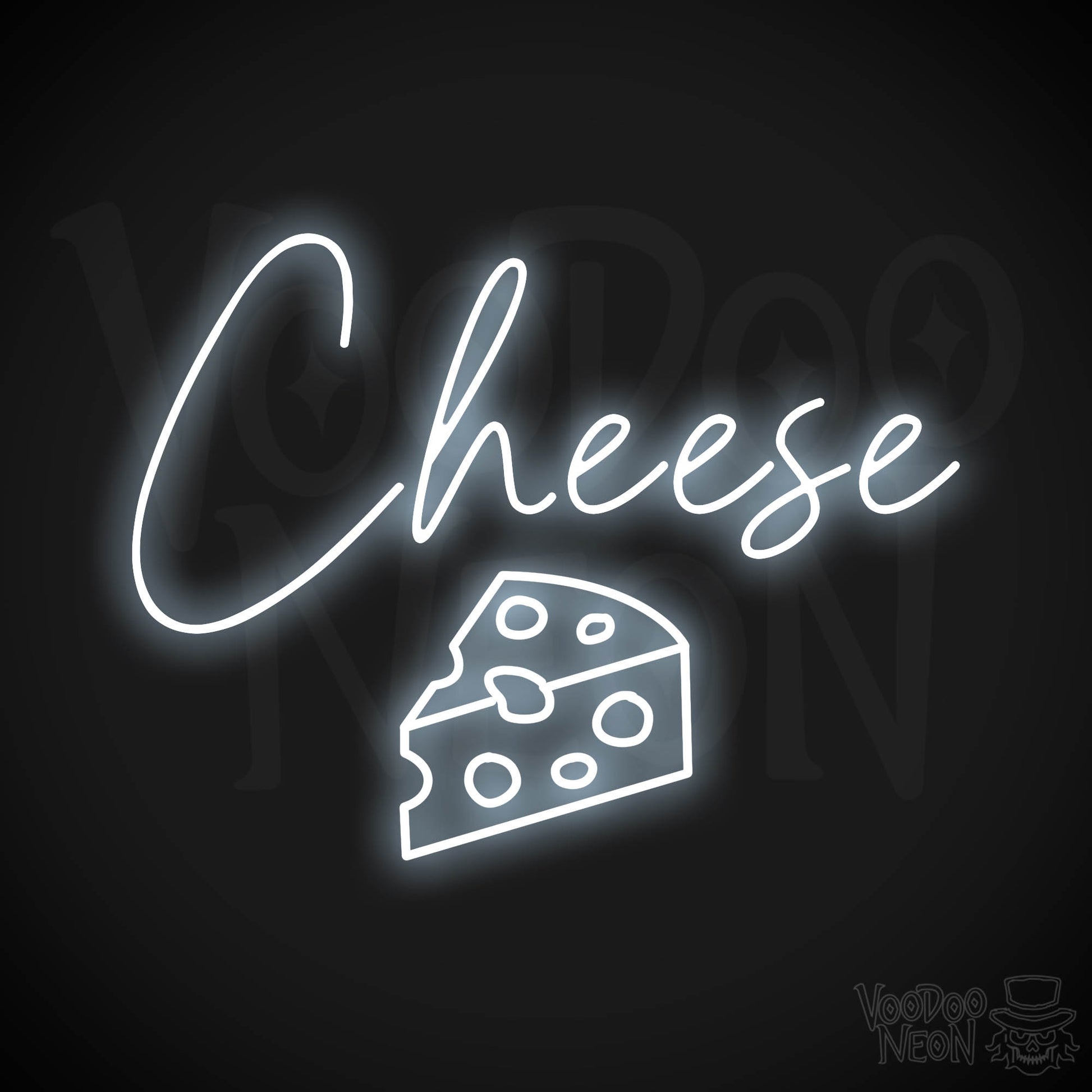 Cheese Neon Sign - Cool White