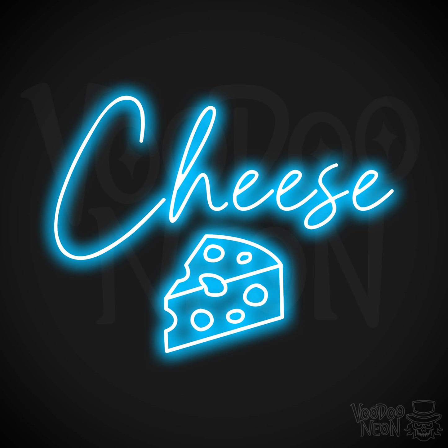 Cheese Neon Sign - Dark Blue