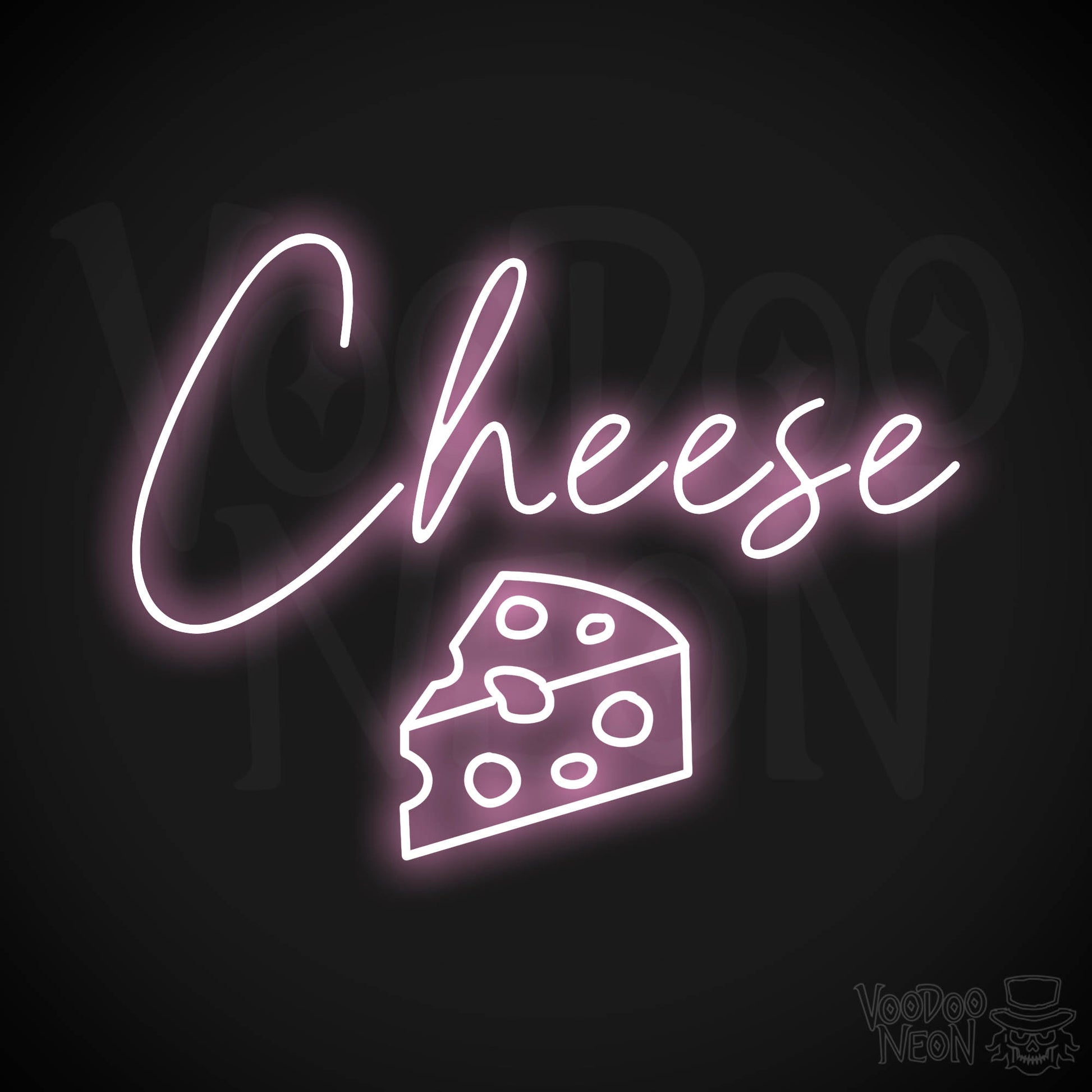 Cheese Neon Sign - Light Pink