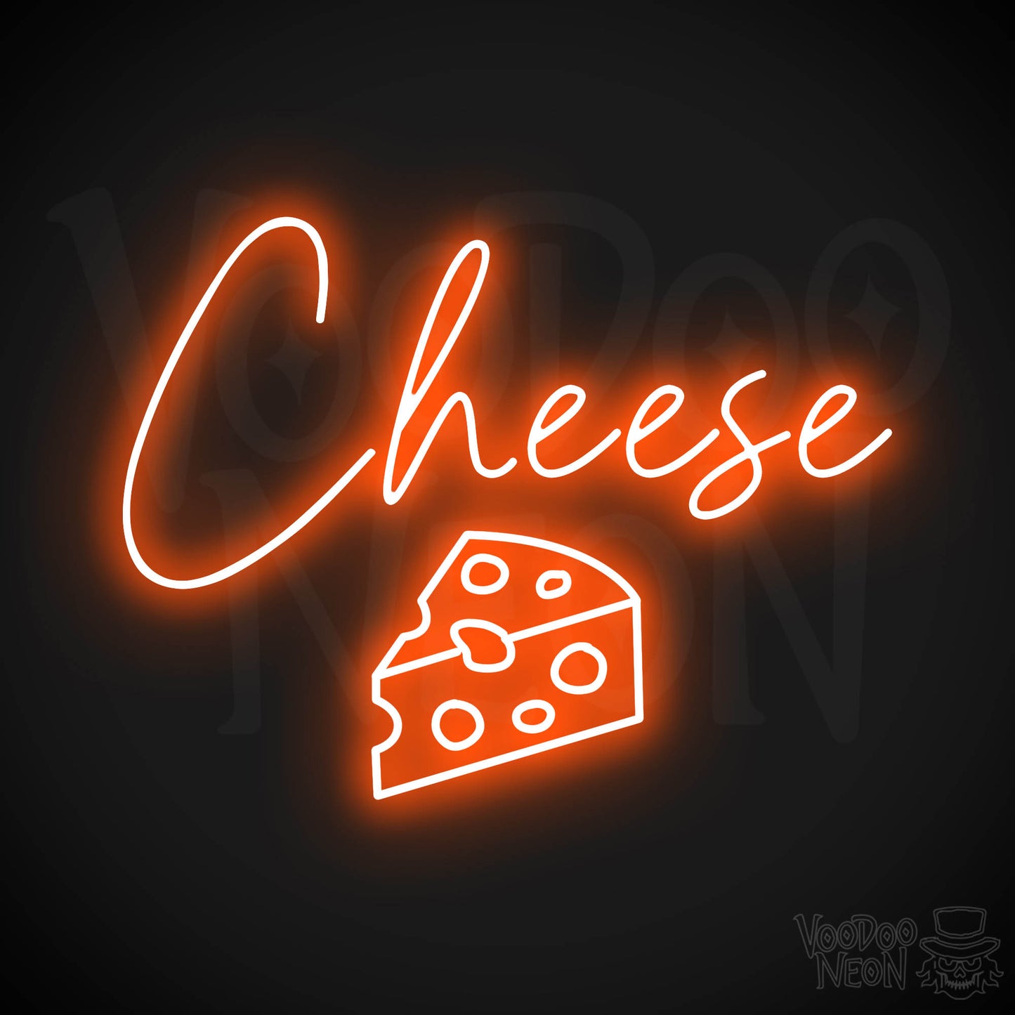 Cheese Neon Sign - Orange