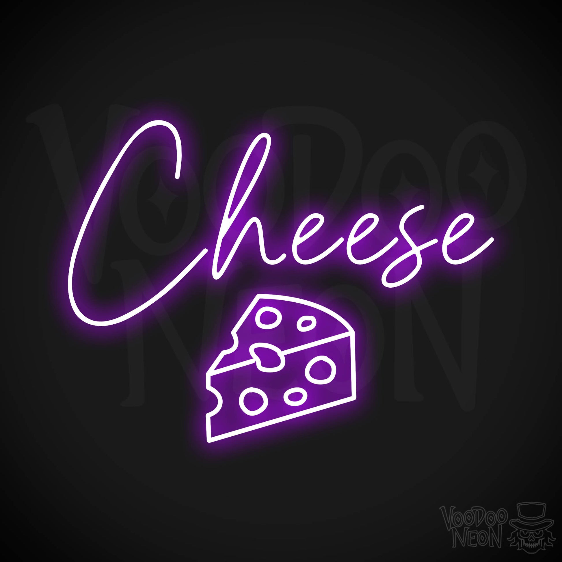 Cheese Neon Sign - Purple