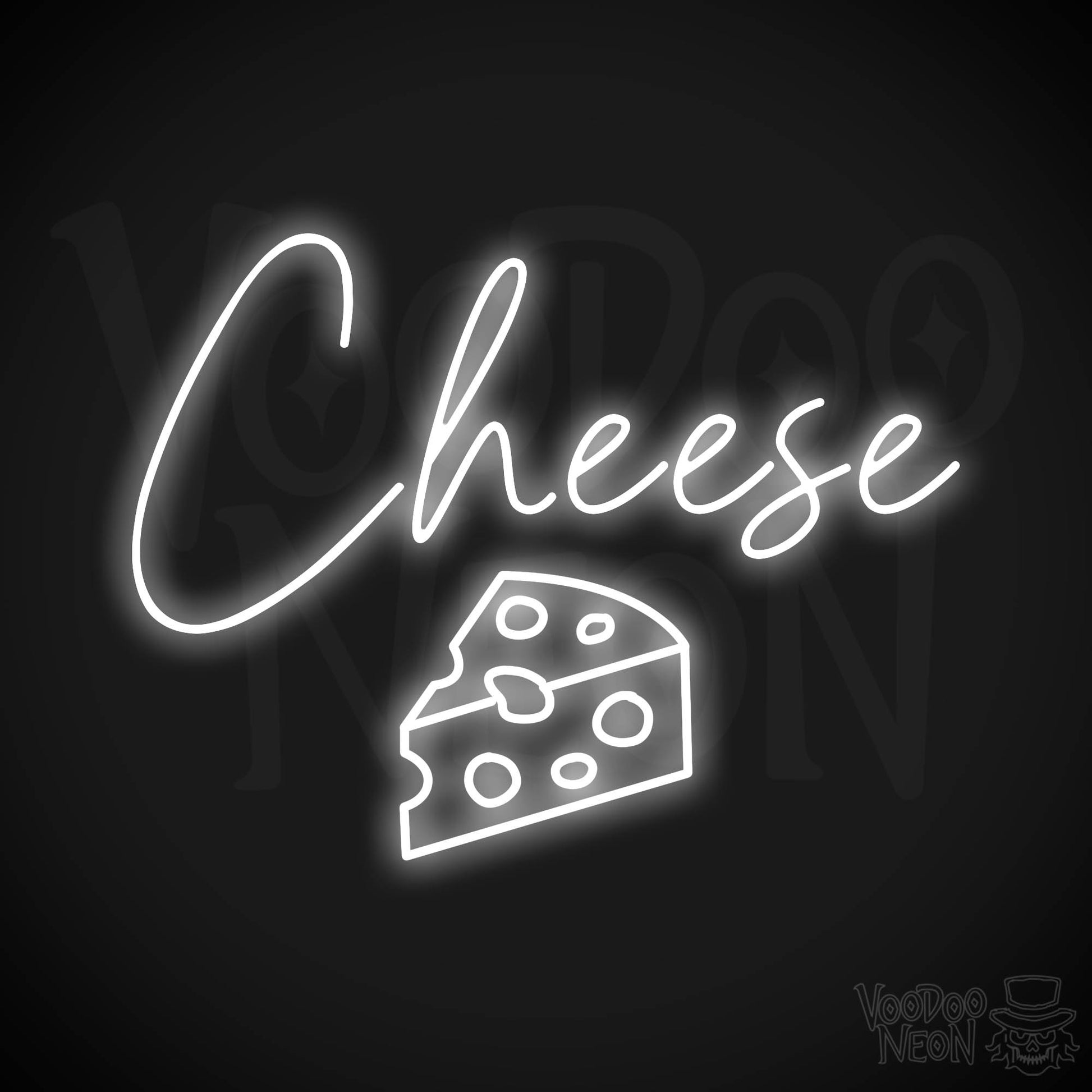 Cheese Neon Sign - White