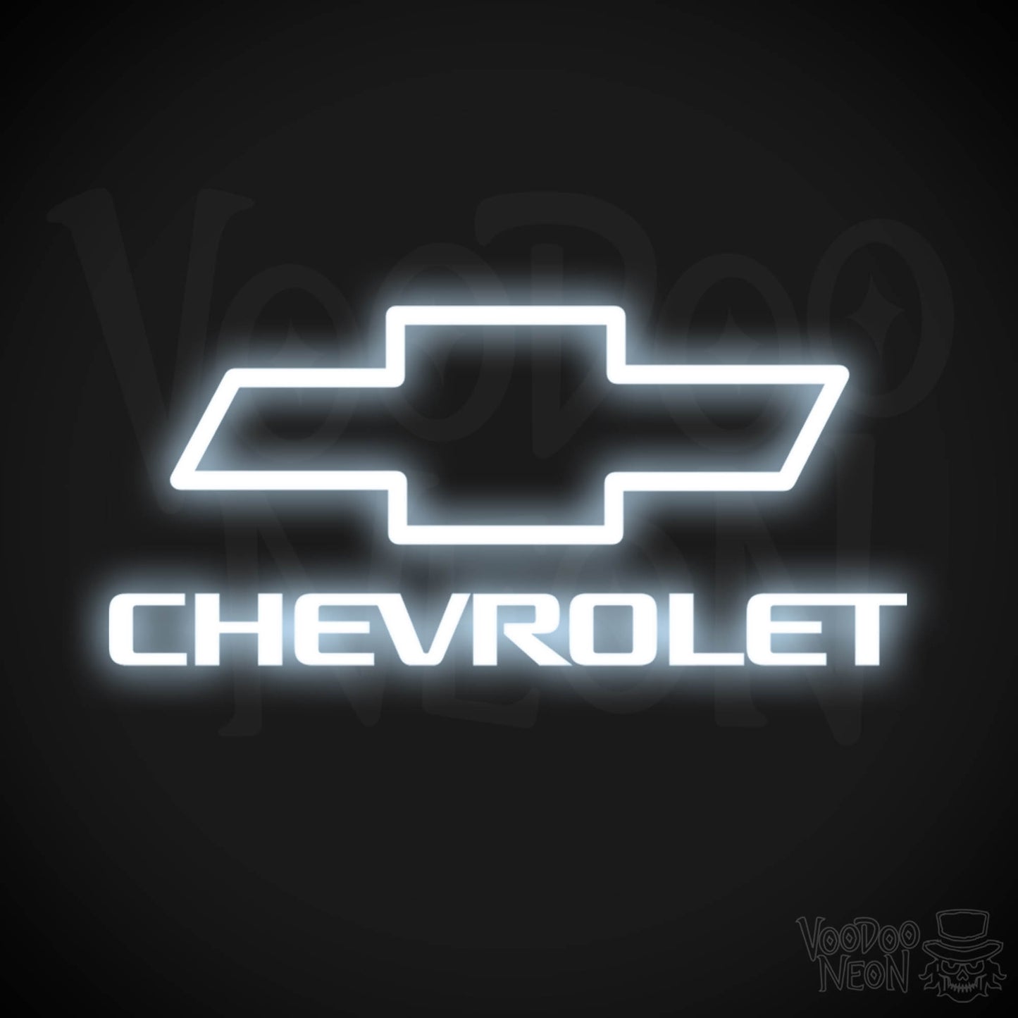 Chevrolet Neon Sign - Neon Chevrolet Sign - Chevy Decor - Logo - Color Cool White