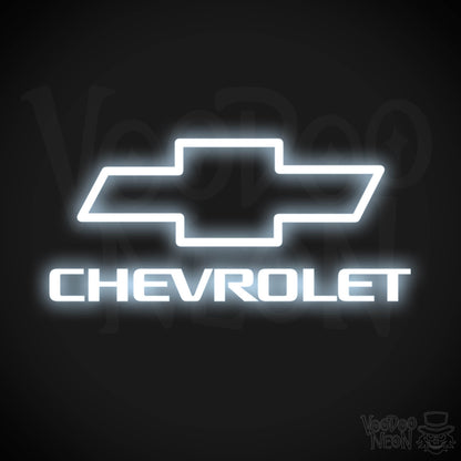 Chevrolet Neon Sign - Neon Chevrolet Sign - Chevy Decor - Logo - Color Cool White