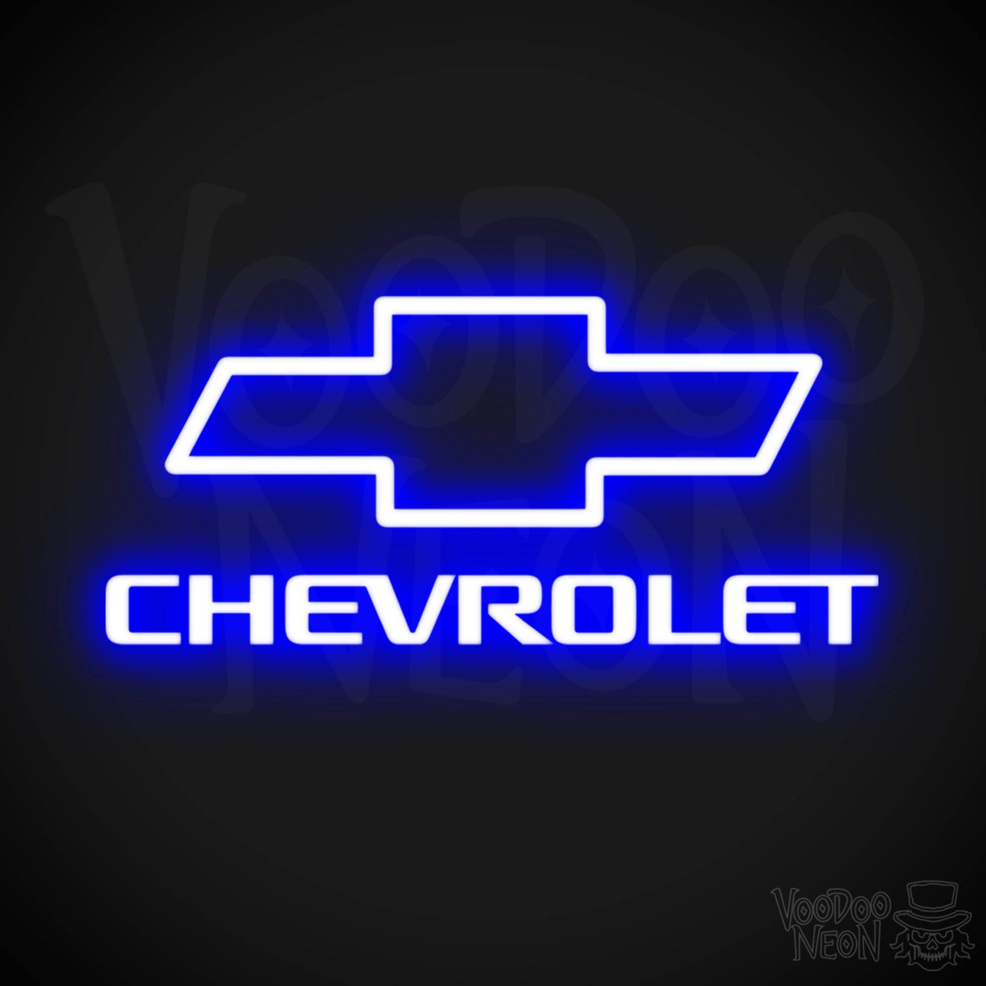 Chevrolet Neon Sign - Neon Chevrolet Sign - Chevy Decor - Logo - Color Dark Blue