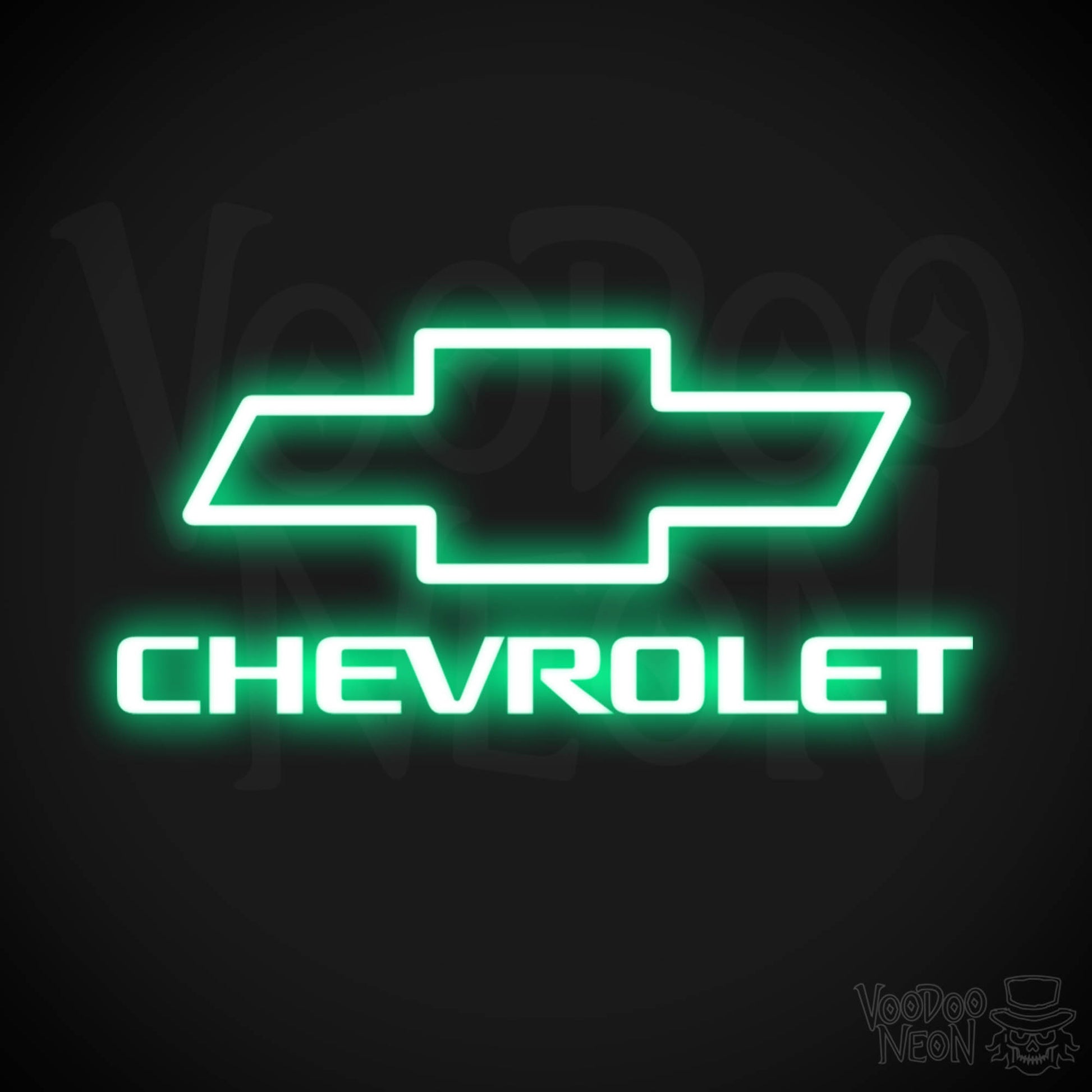 Chevrolet Neon Sign - Neon Chevrolet Sign - Chevy Decor - Logo - Color Green
