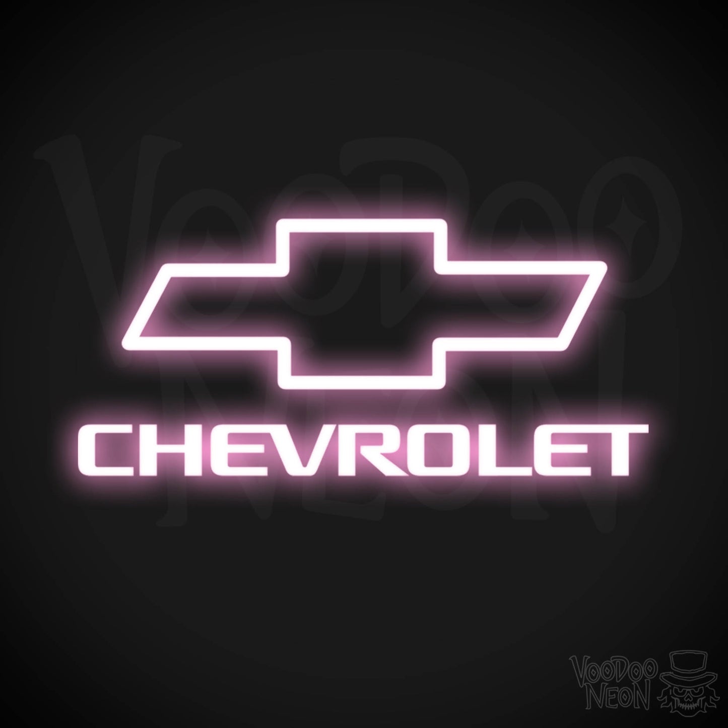 Chevrolet Neon Sign - Neon Chevrolet Sign - Chevy Decor - Logo - Color Light Pink
