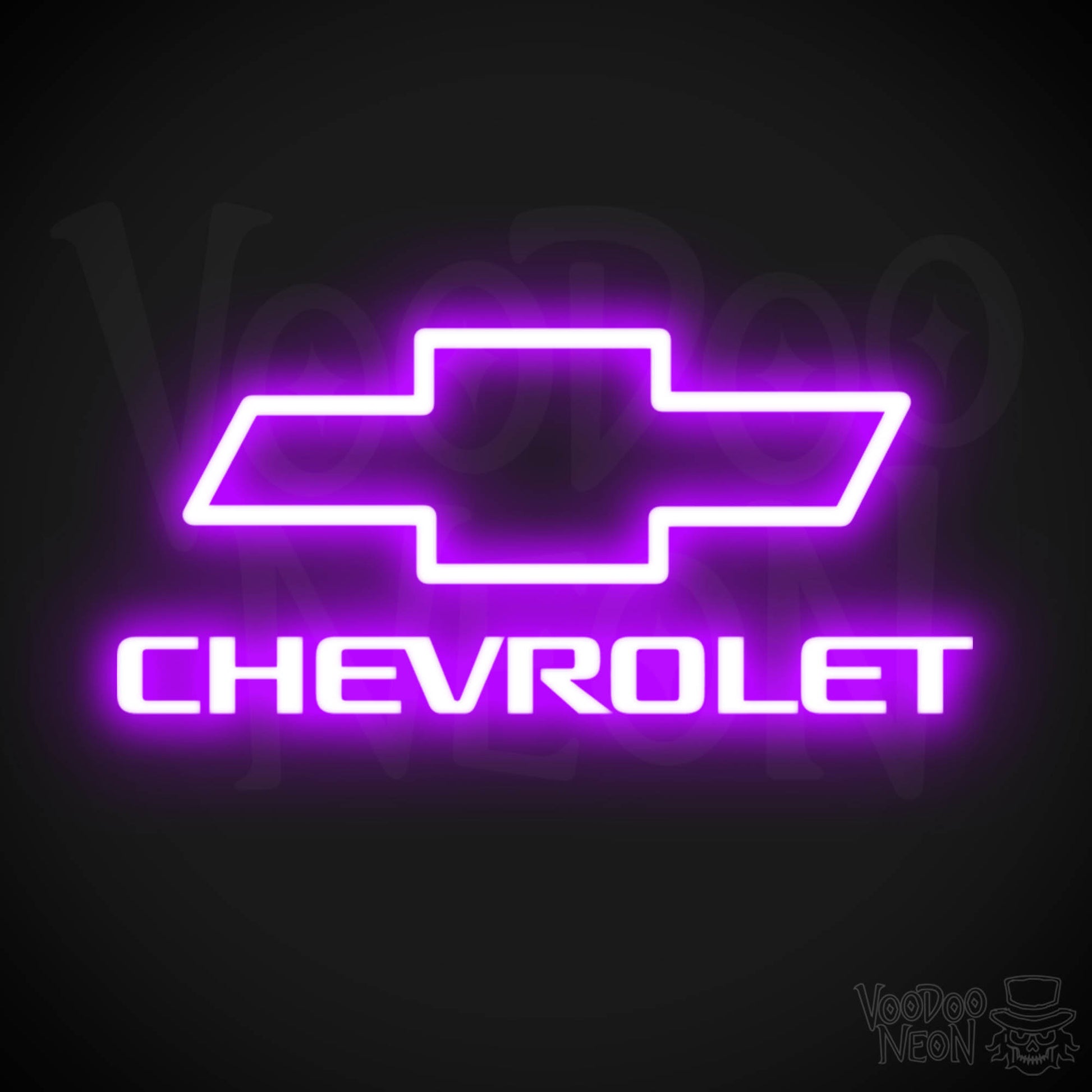 Chevrolet Neon Sign - Neon Chevrolet Sign - Chevy Decor - Logo - Color Purple