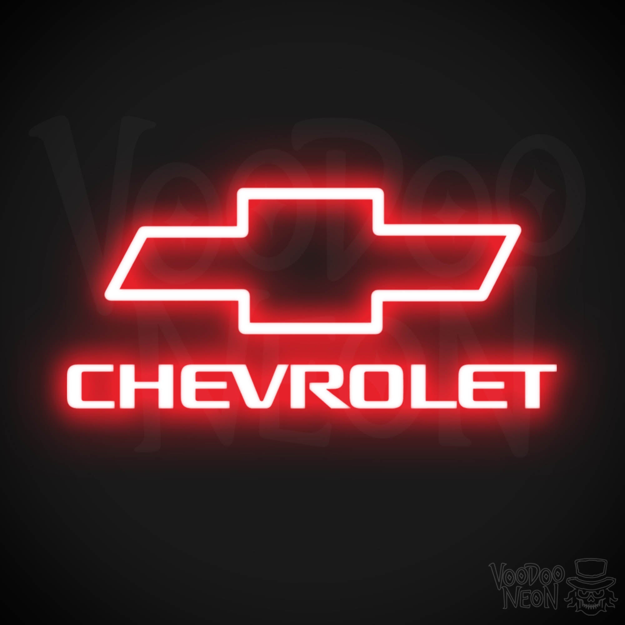 Red Chevrolet Logo Chevy Red Bowtie Emblem Flat Steel Sign